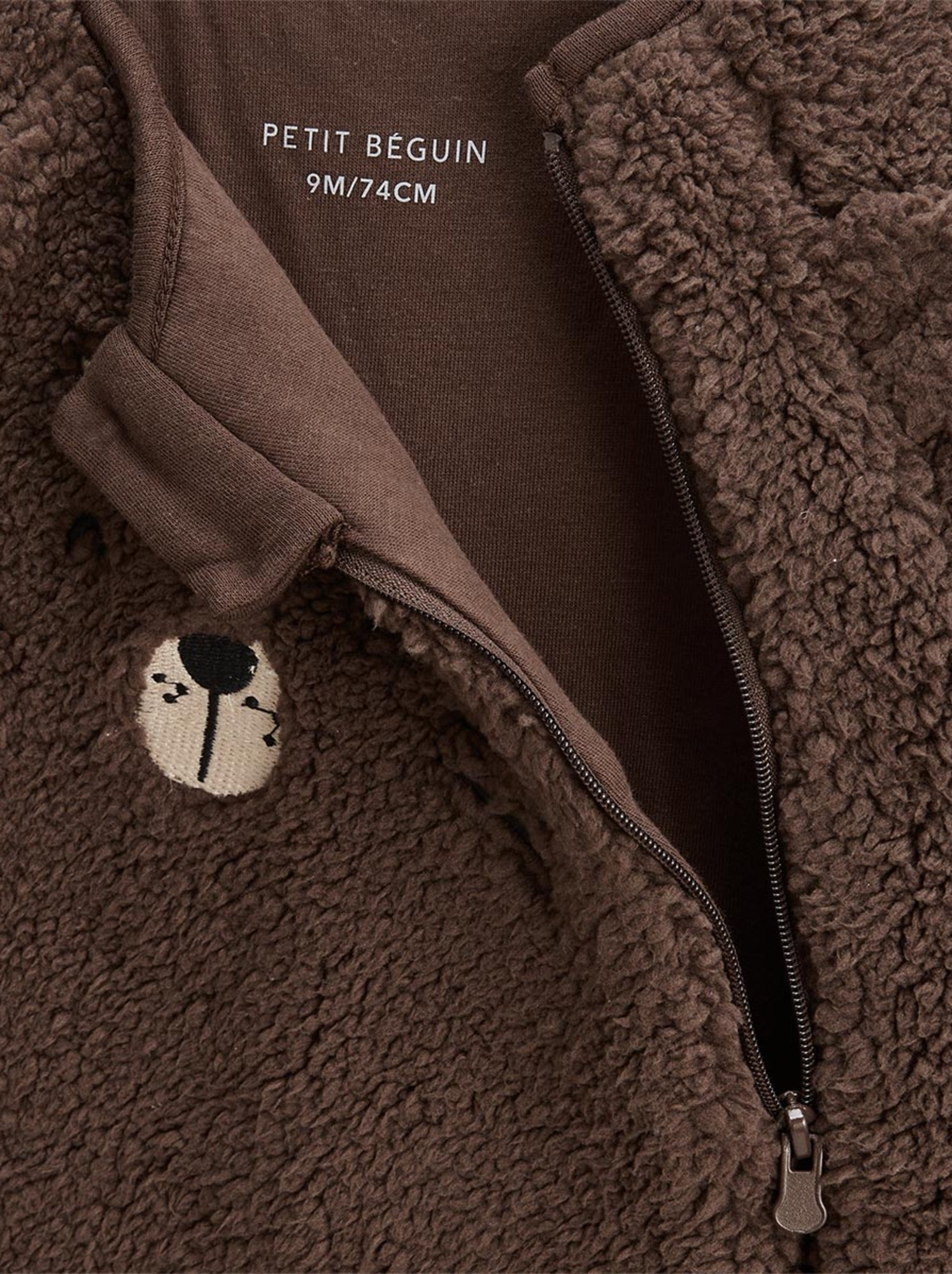 Surpyjama bébé en sherpa cracotte - Marron