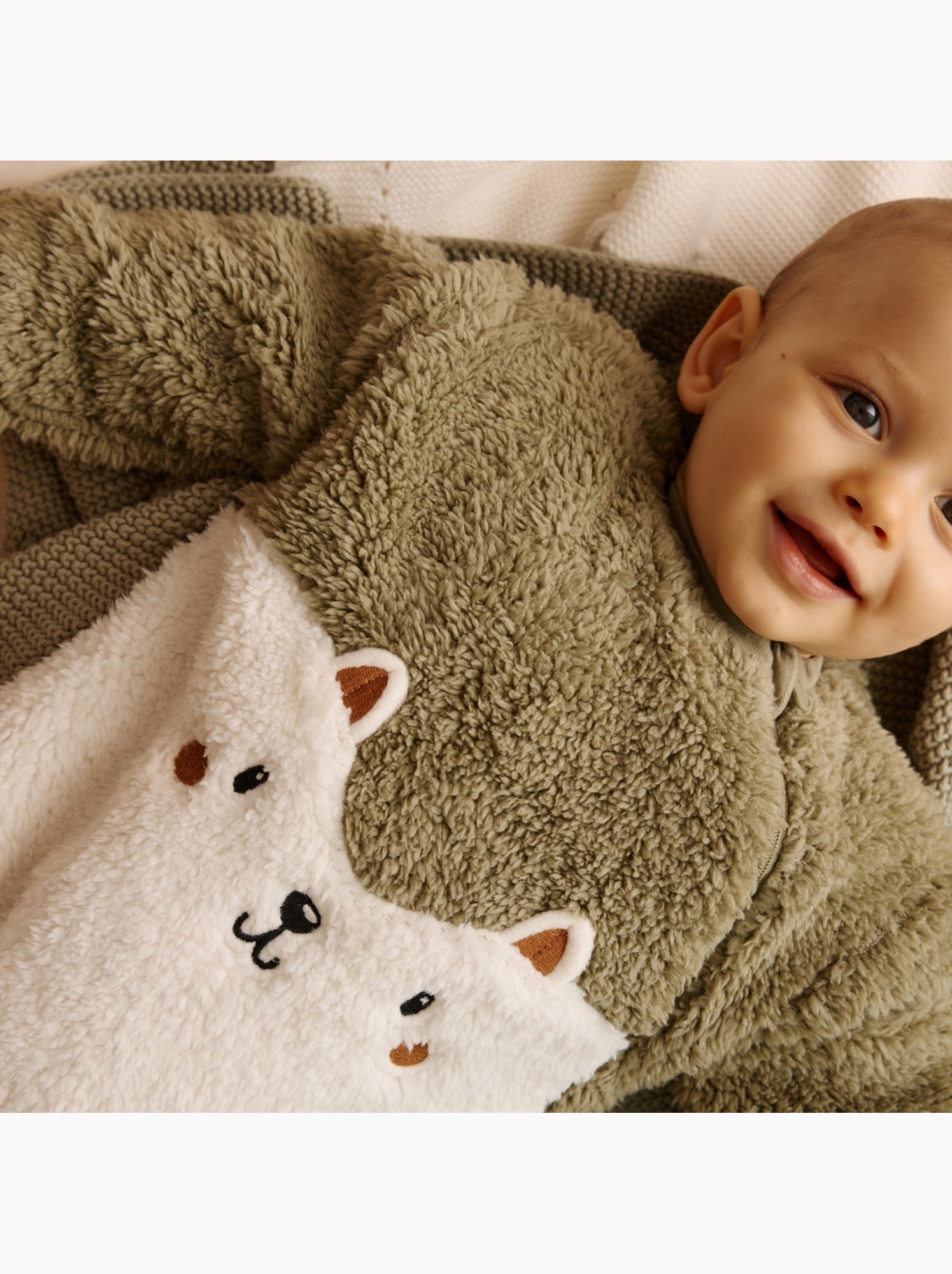 Surpyjama bébé en sherpa ginkgo - Vert