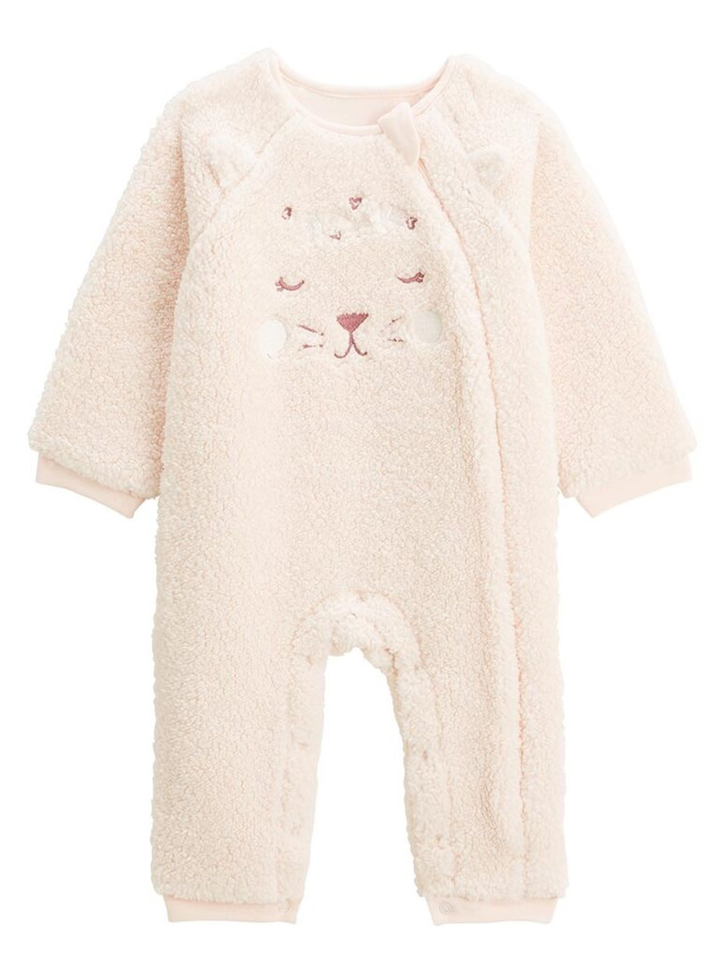 Surpyjama bébé en sherpa matcha - Rose