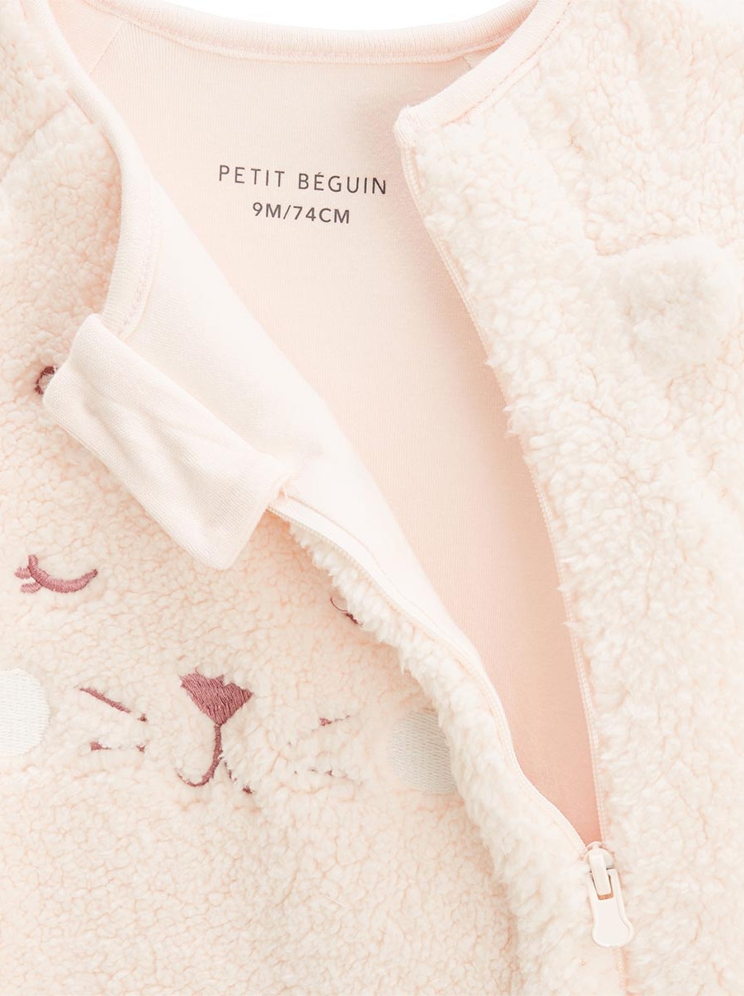 Surpyjama bébé en sherpa matcha - Rose