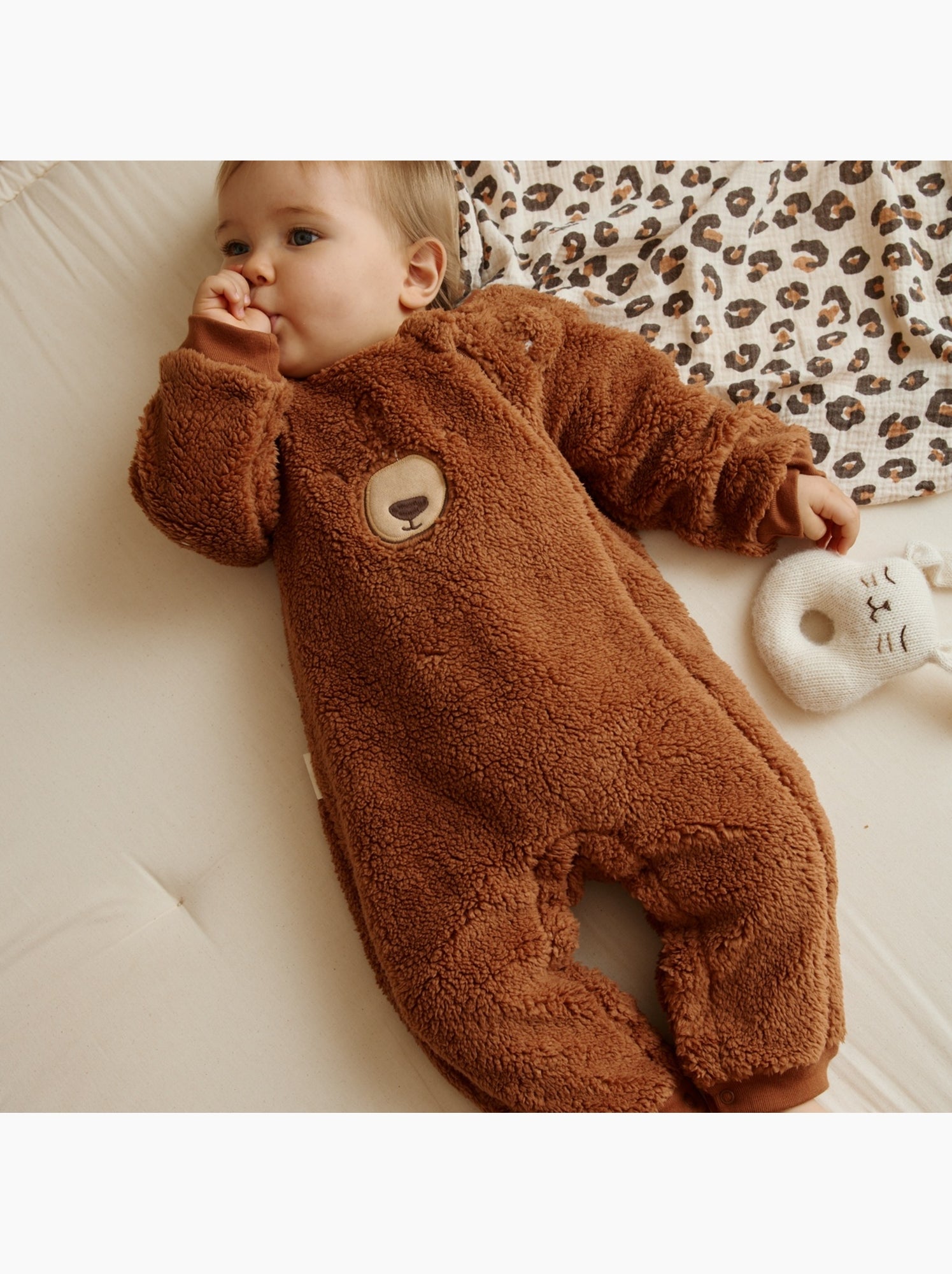 Surpyjama bébé en sherpa moka - Marron