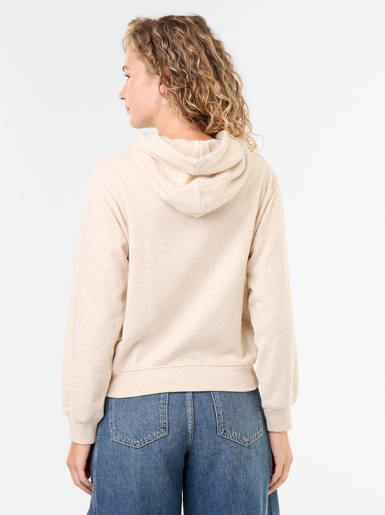 Sweat à capuche avec ours brodé - Beige