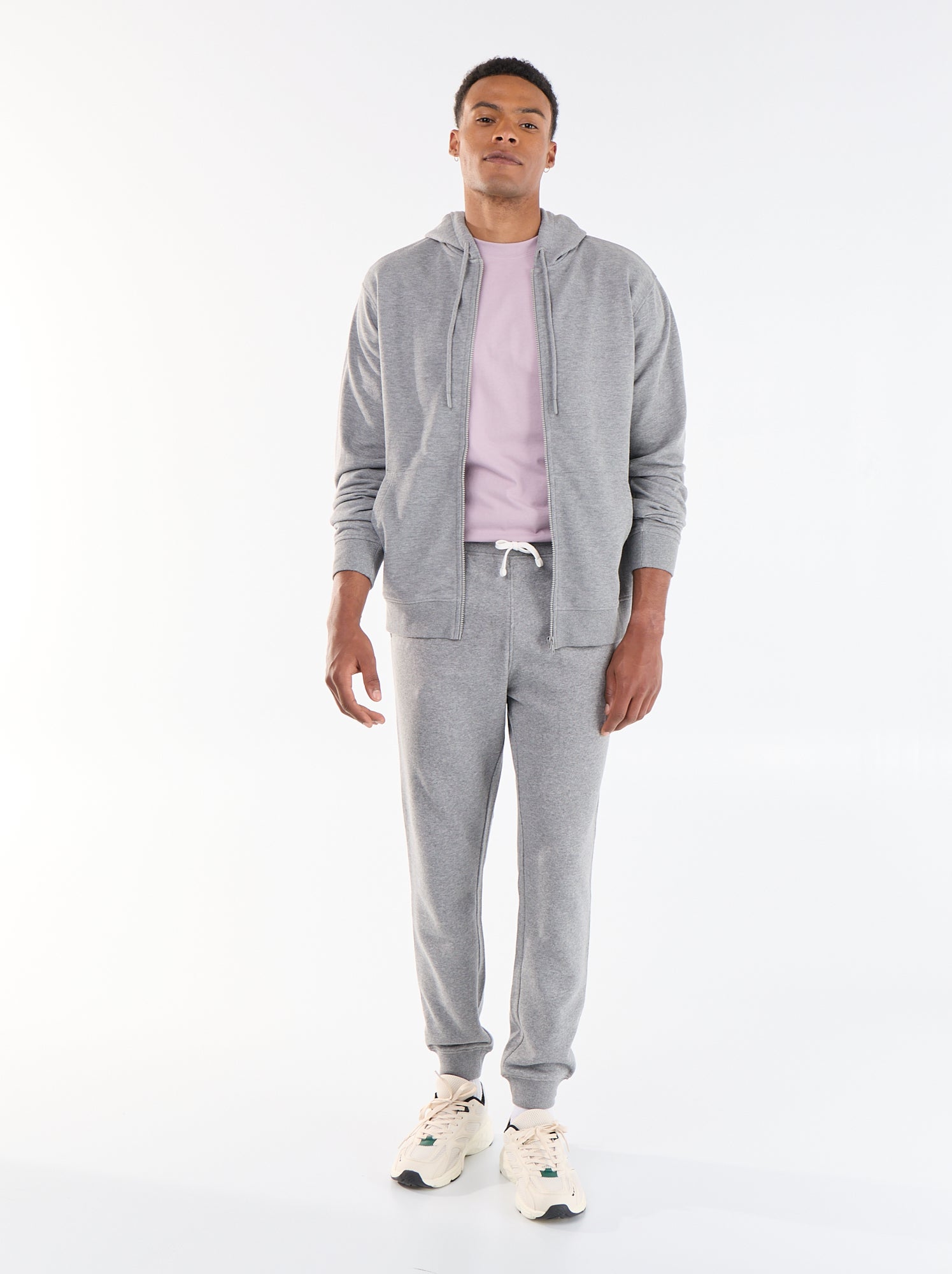 Sweat à capuche en French Terry - Gris