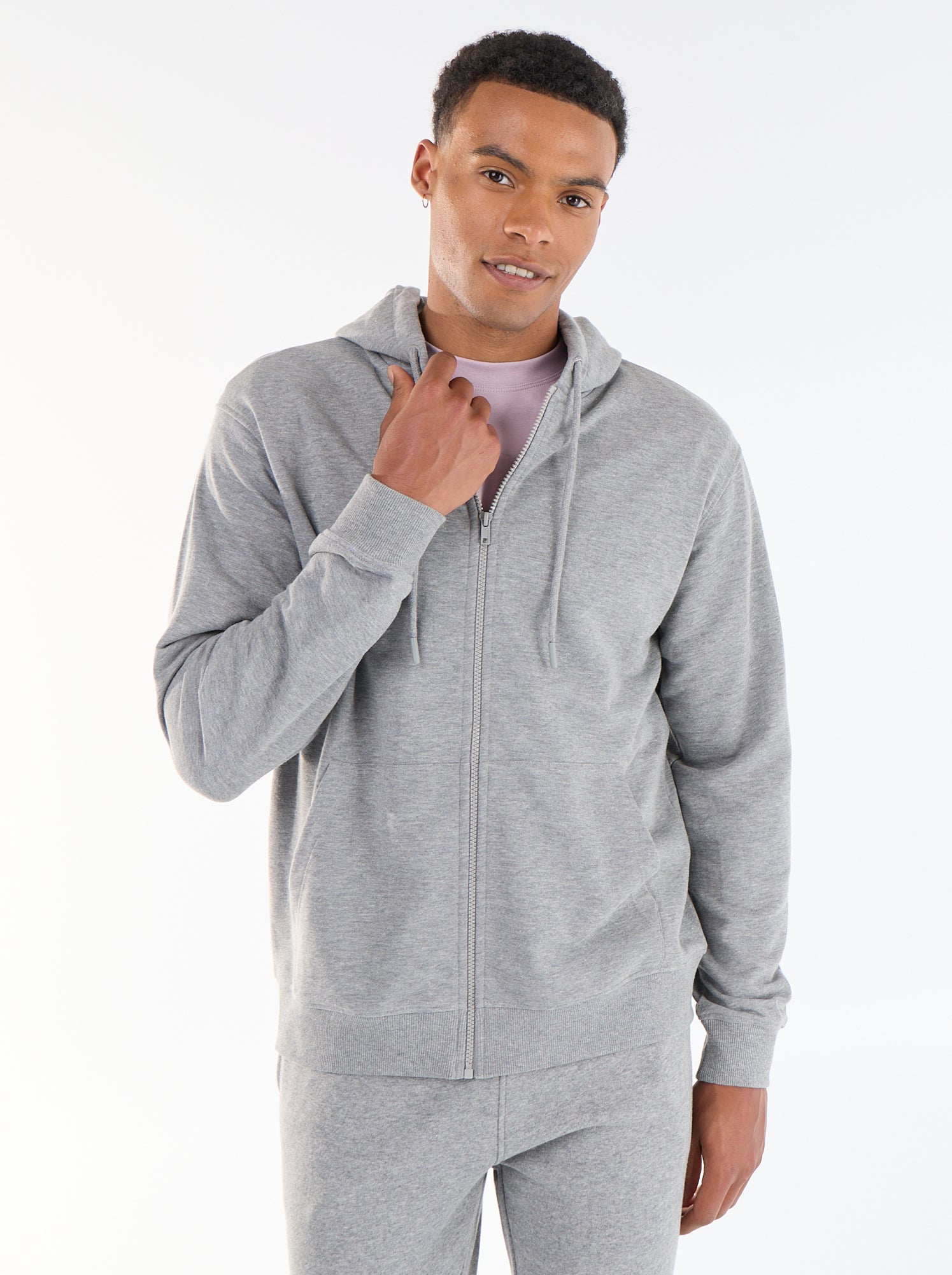 Sweat à capuche en French Terry - Gris