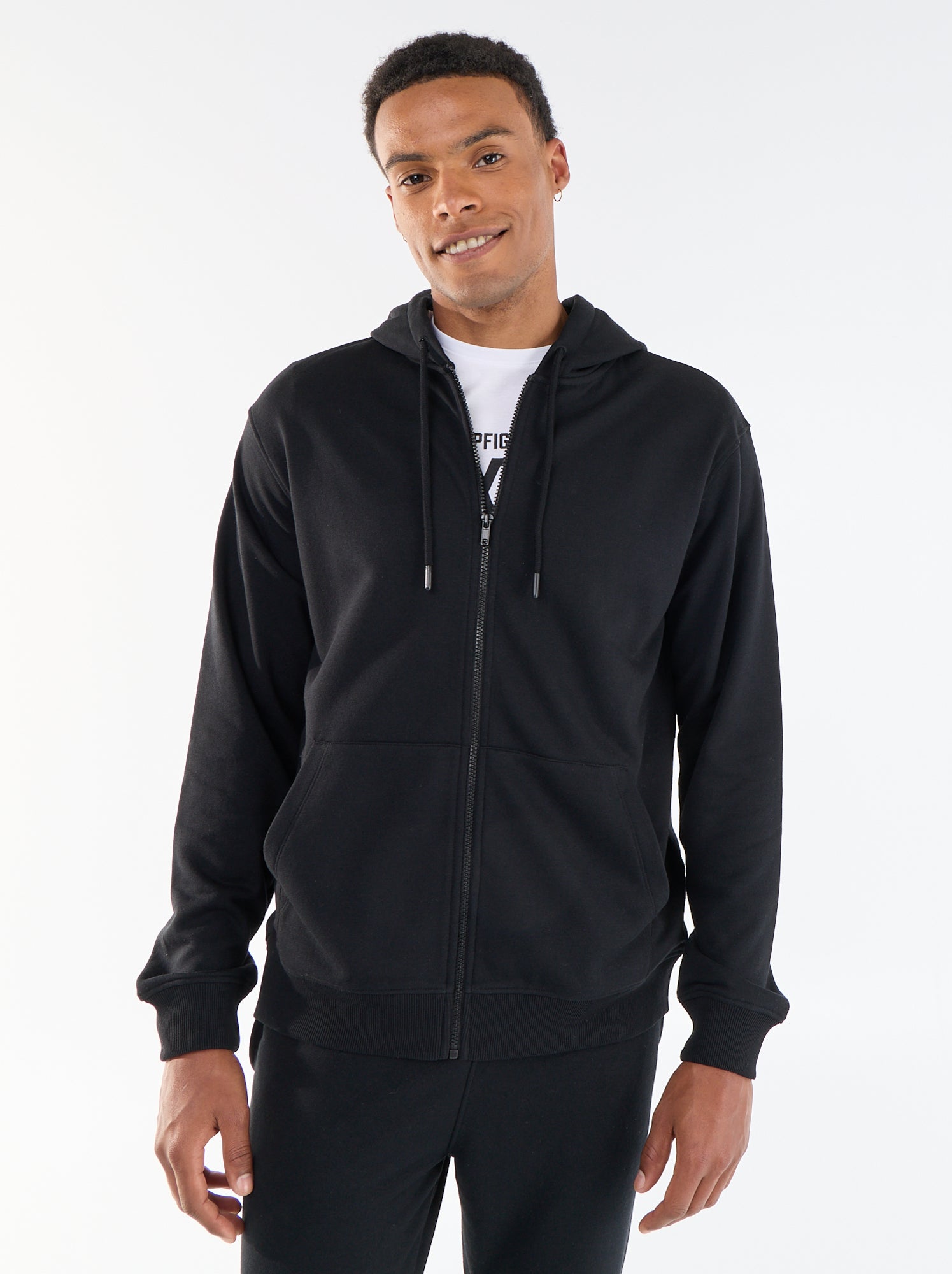 Sweat à capuche en French Terry - Noir