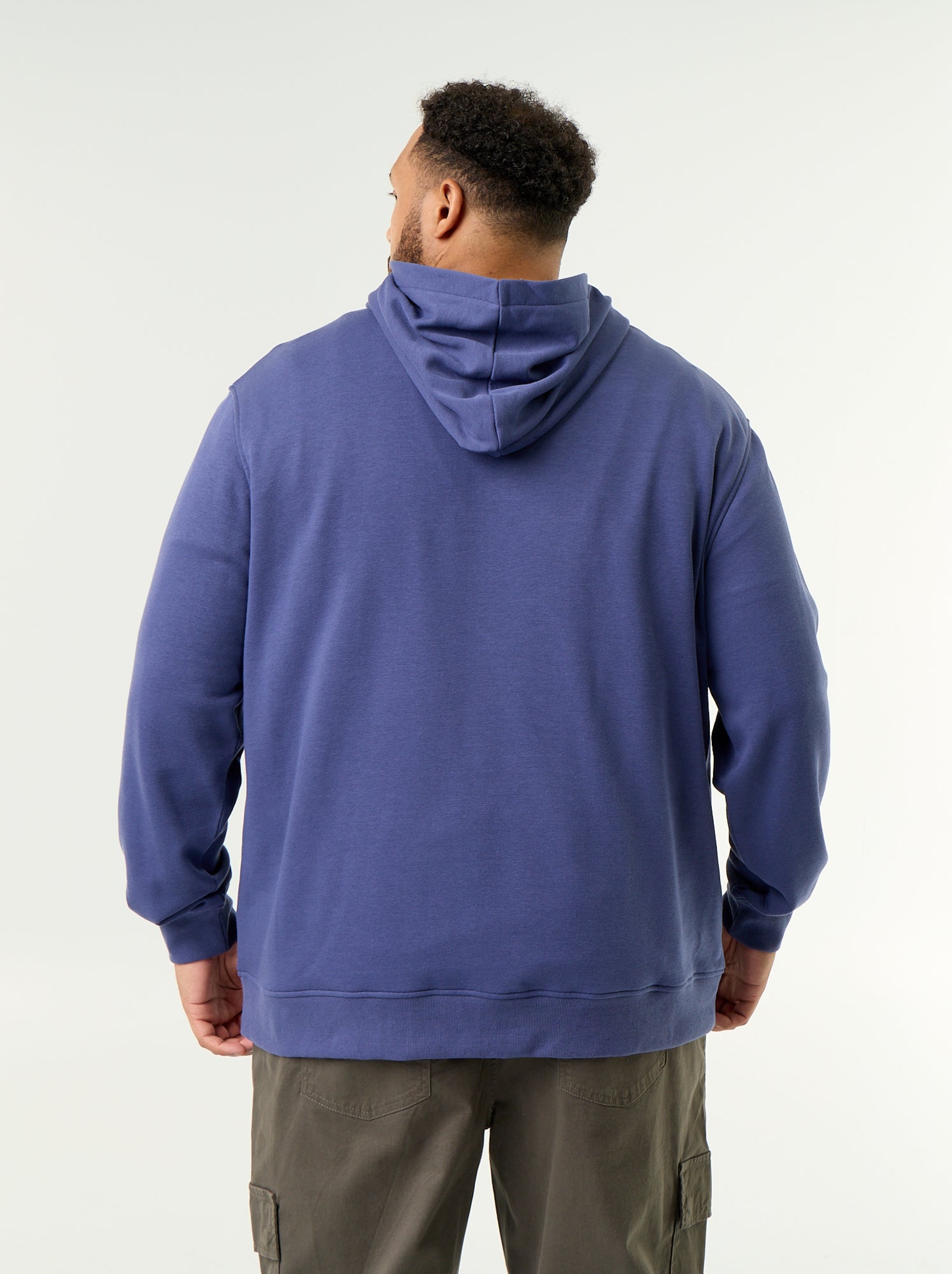 Sweat à capuche en molleton non gratté - Bleu