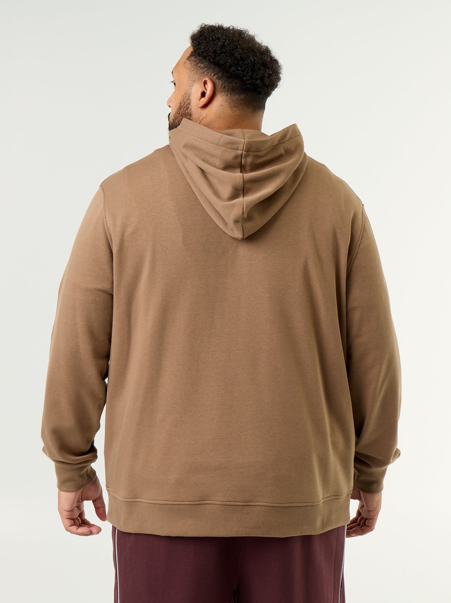 Sweat à capuche en molleton non gratté - Marron