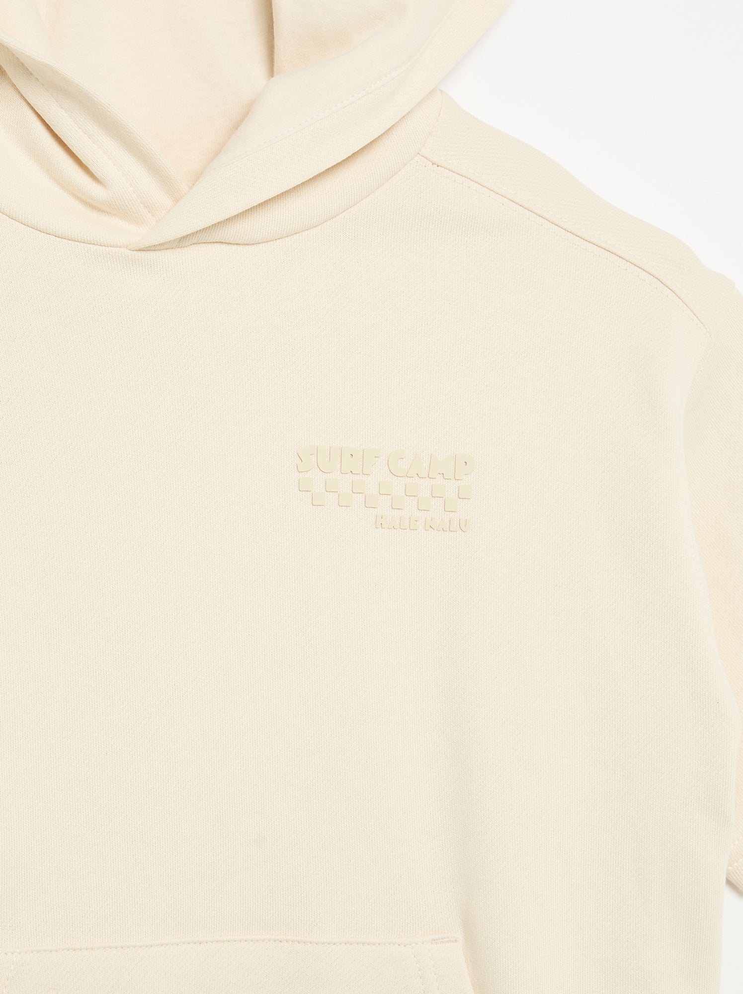 Sweat à capuche et manches courtes - Ecru