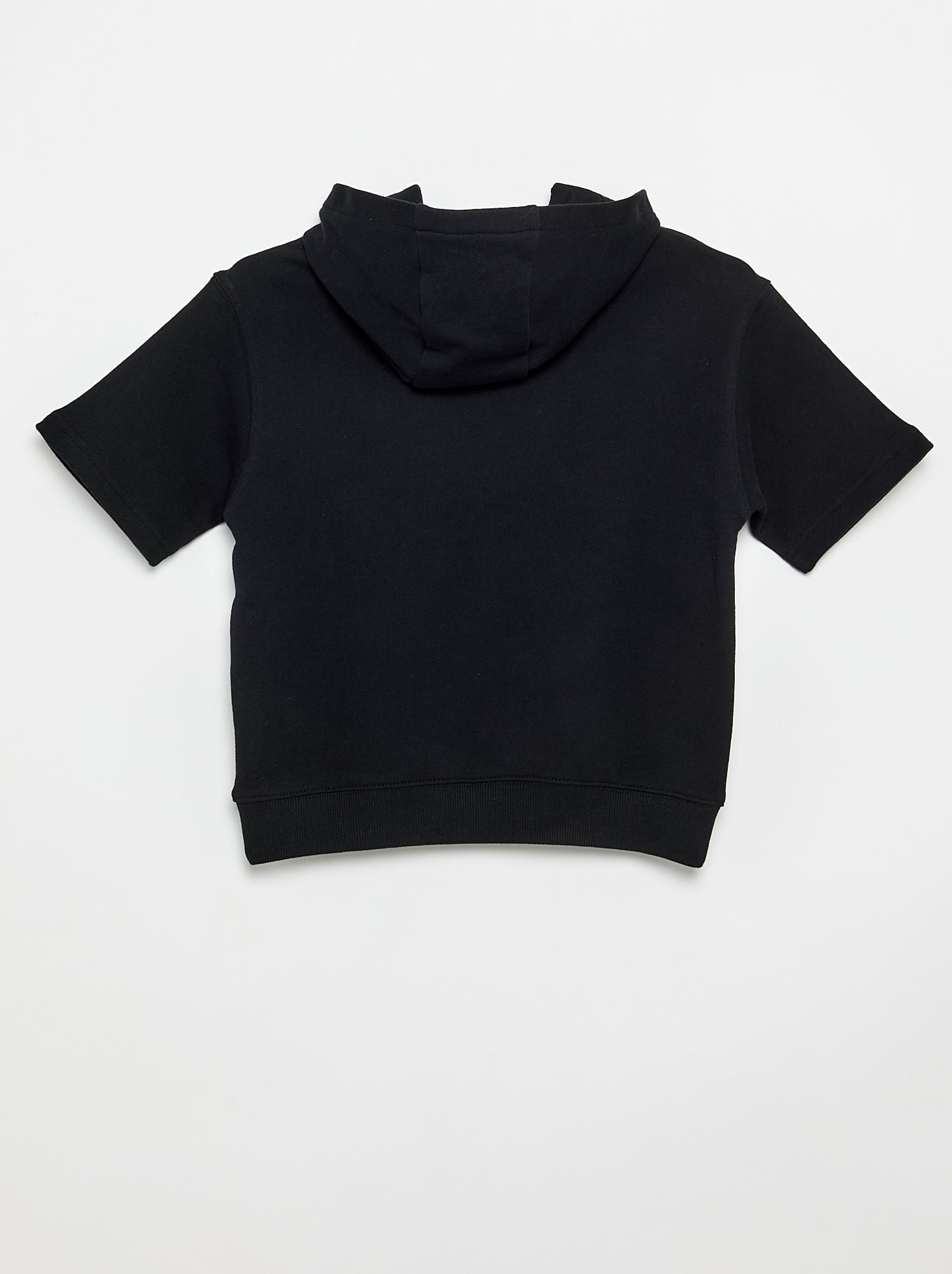 Sweat à capuche et manches courtes - Noir