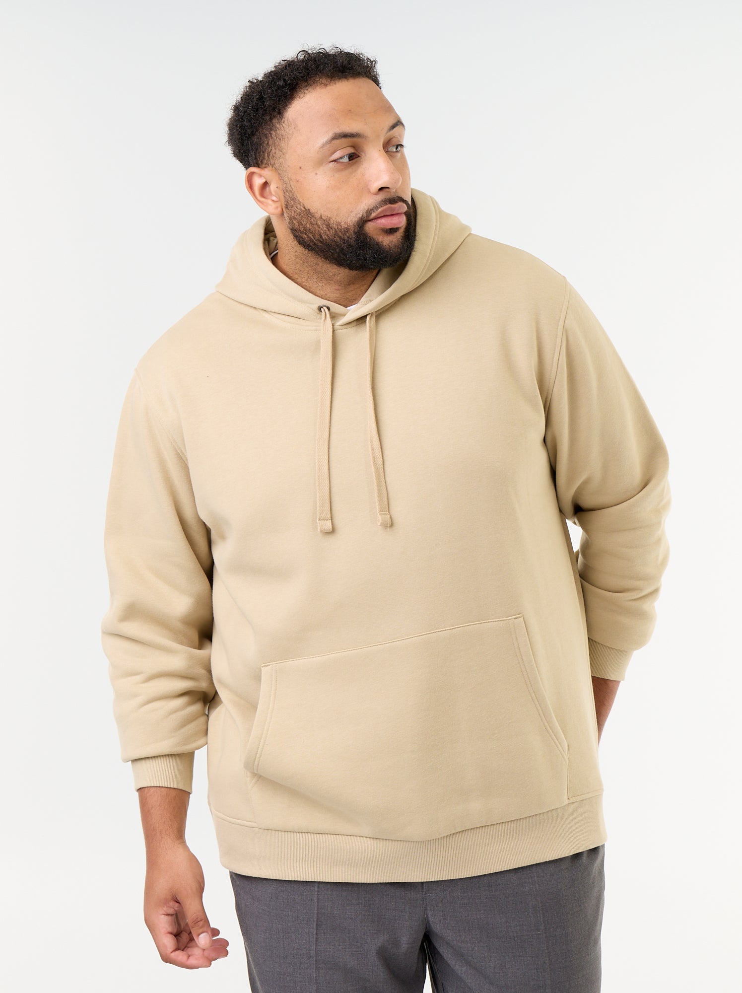 Sweat à capuche et poche kangourou - Beige