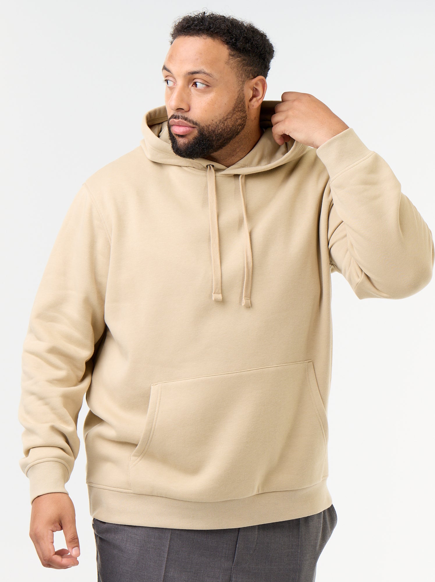Sweat à capuche et poche kangourou - Beige