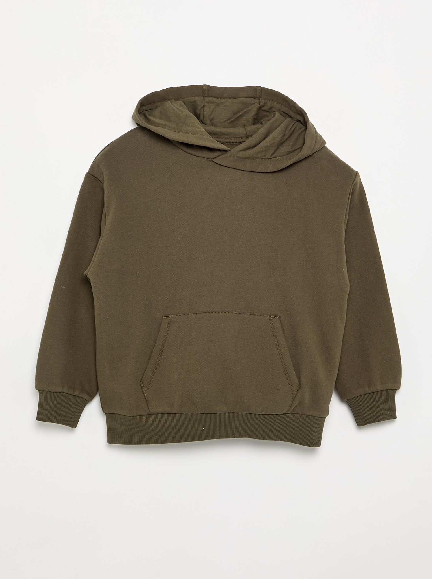 Sweat à capuche et poche kangourou - Kaki