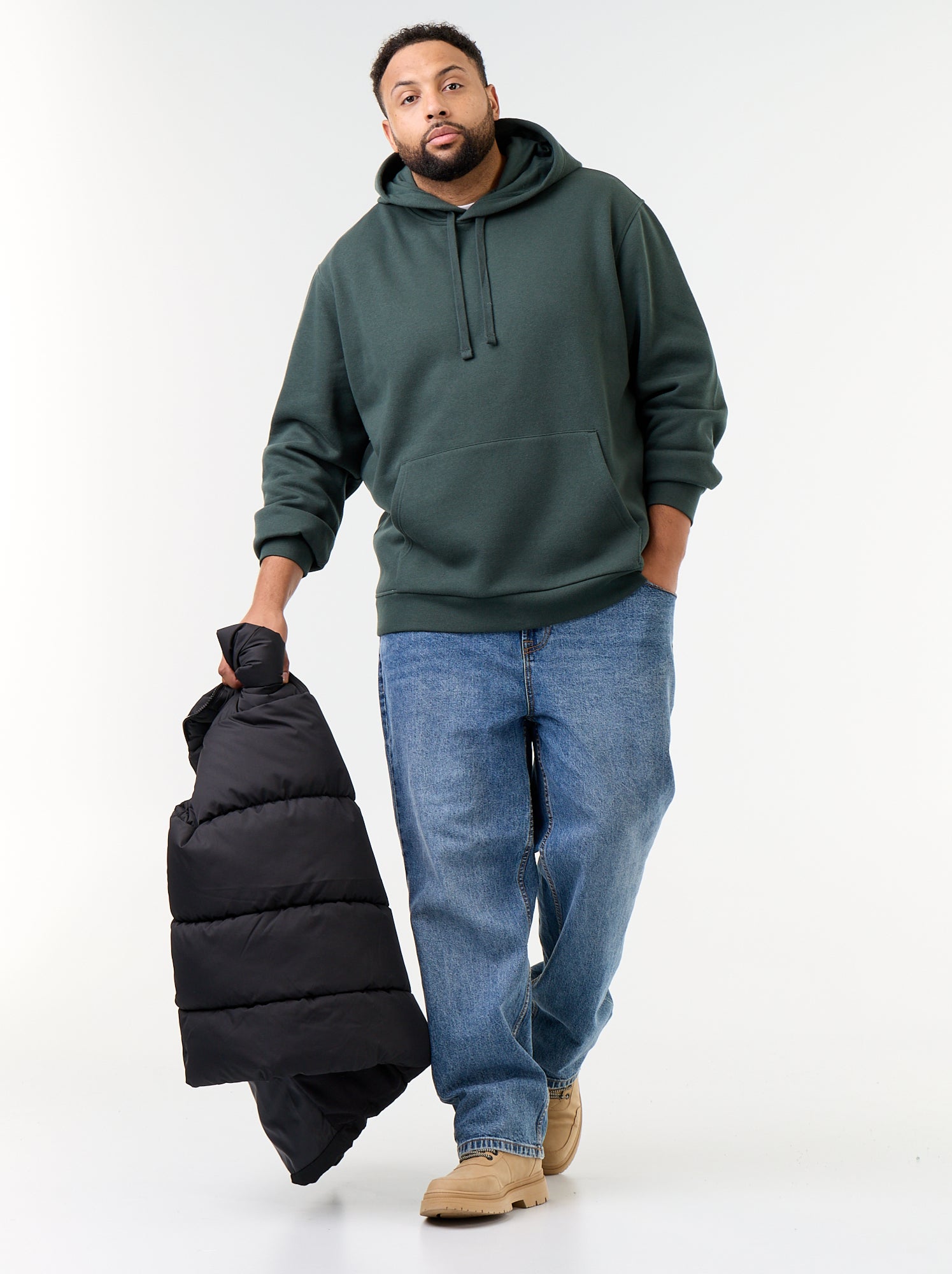 Sweat à capuche et poche kangourou - Vert