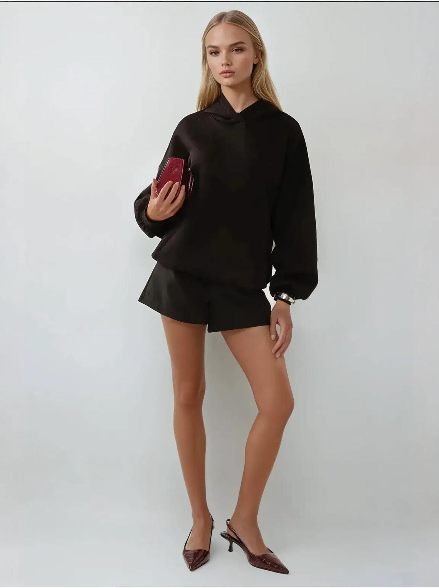 Sweat à capuche extra-large et épais - Noir