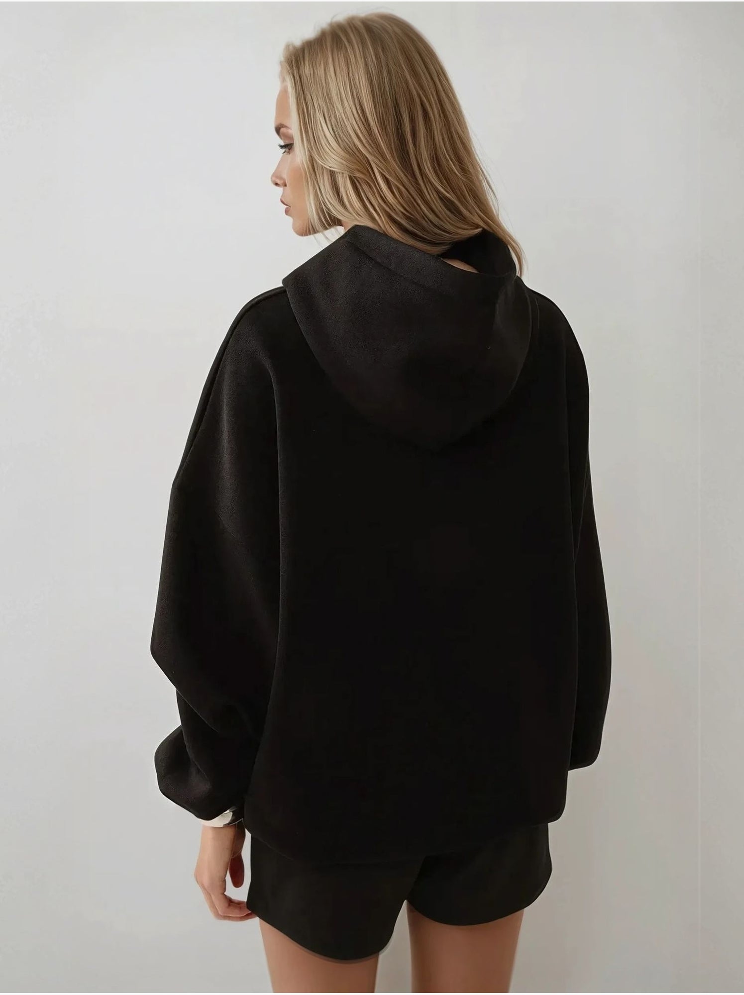 Sweat à capuche extra-large et épais - Noir