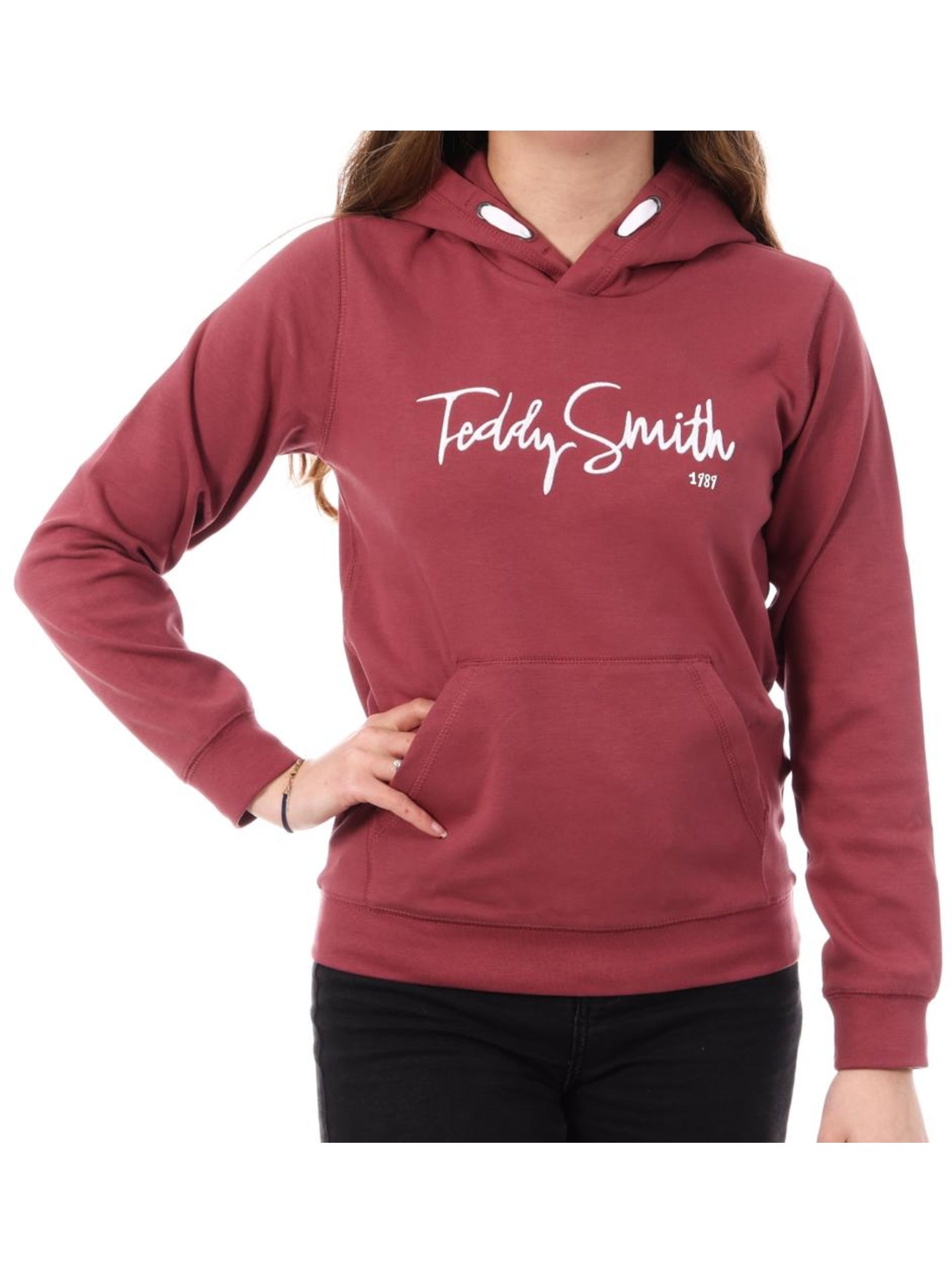 Sweat à capuche garçon teddy smith - Bordeaux