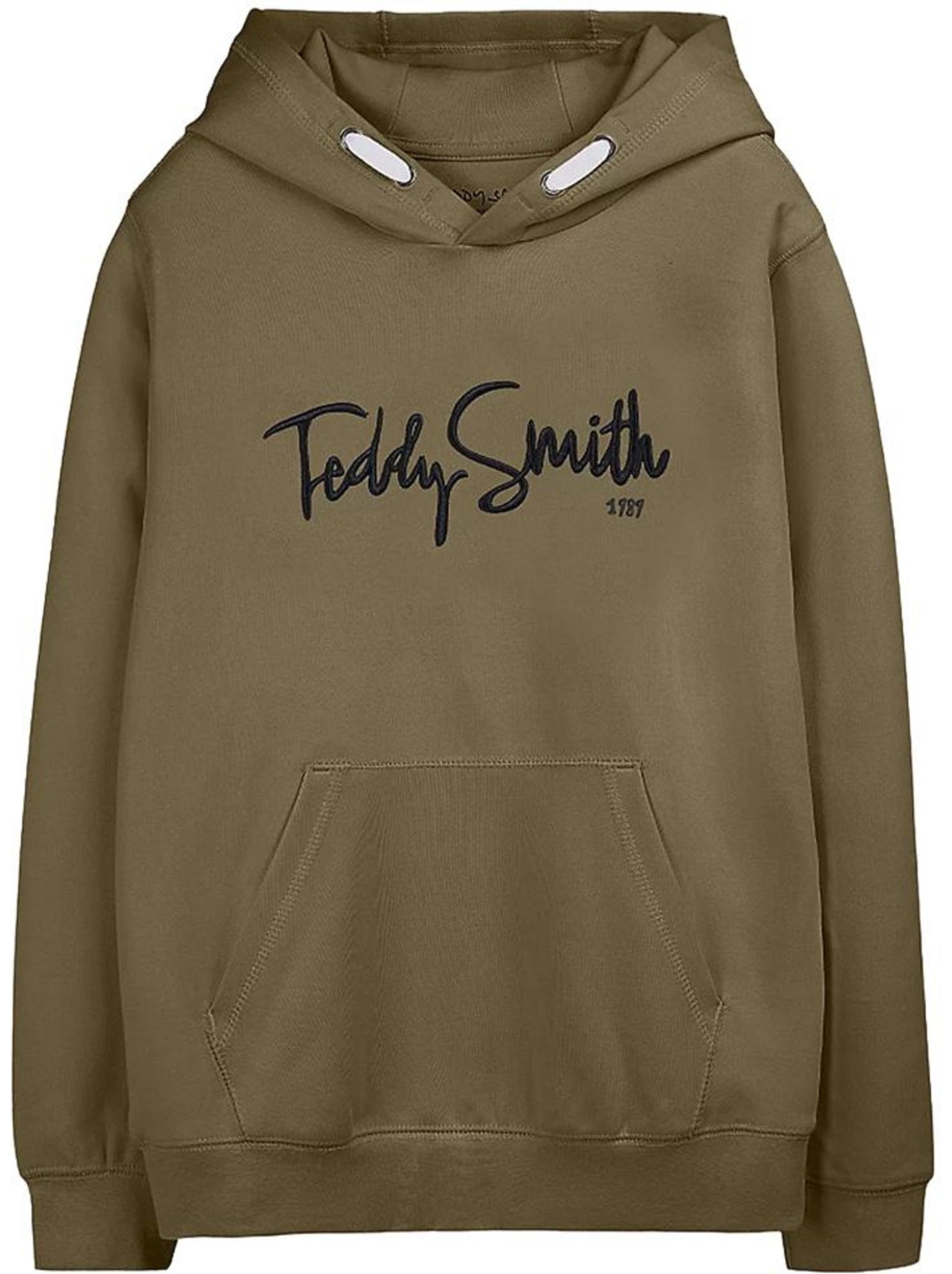 Sweat à capuche garçon teddy smith - Vert kaki clair
