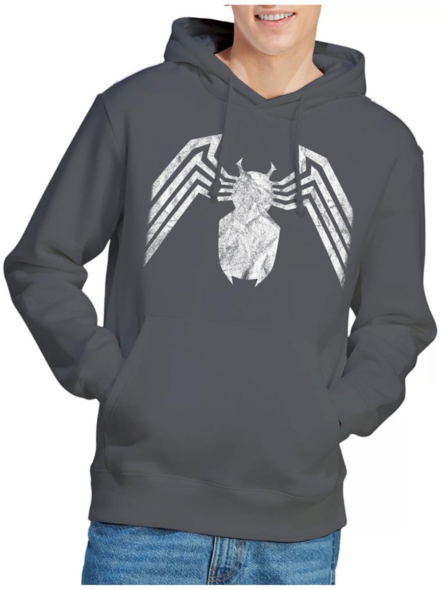Sweat à capuche motif/style emblème - venin - Gris Noir