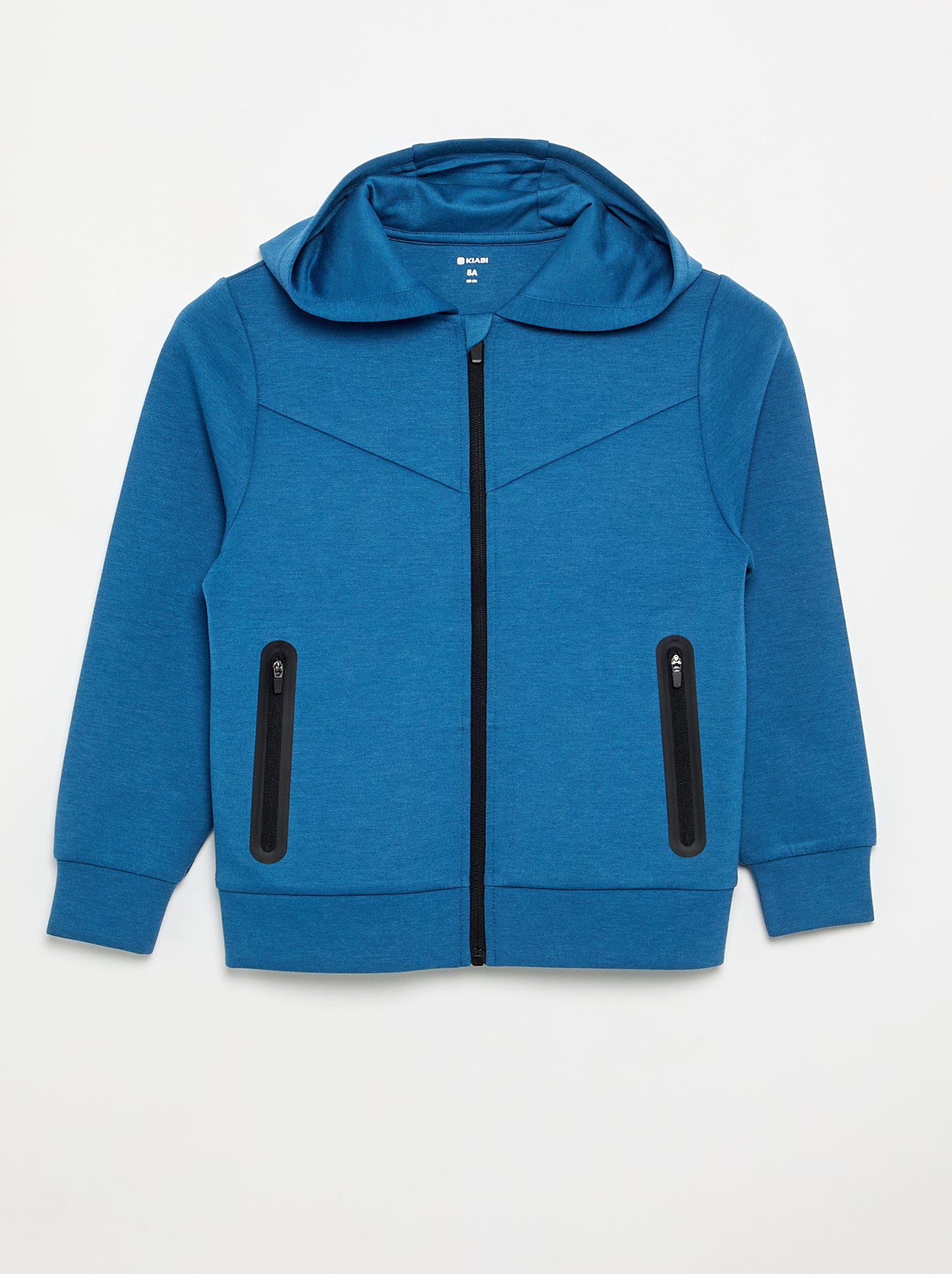 Sweat à capuche zippé avec 2 poches zippées - Bleu