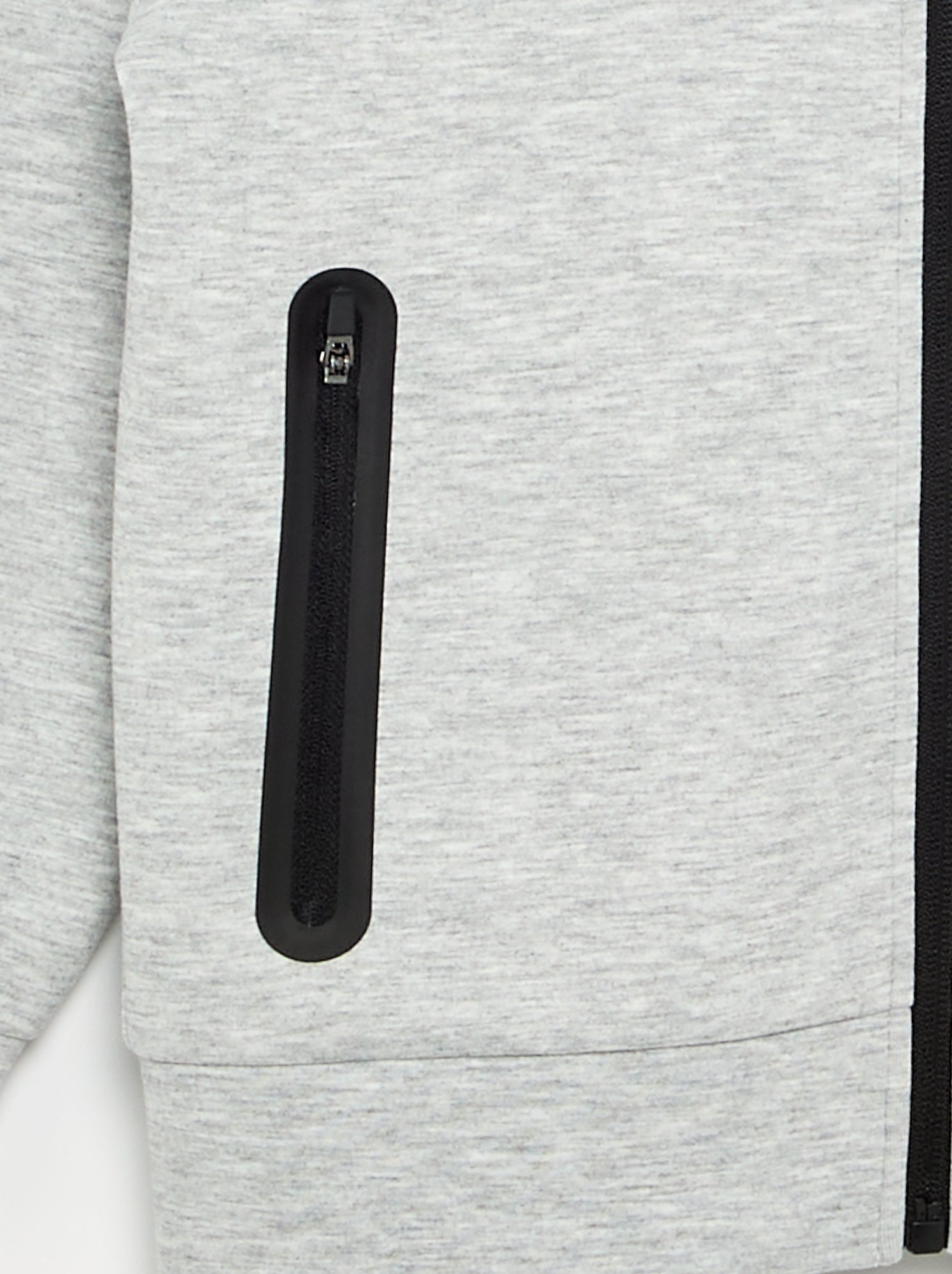 Sweat à capuche zippé avec 2 poches zippées - Gris
