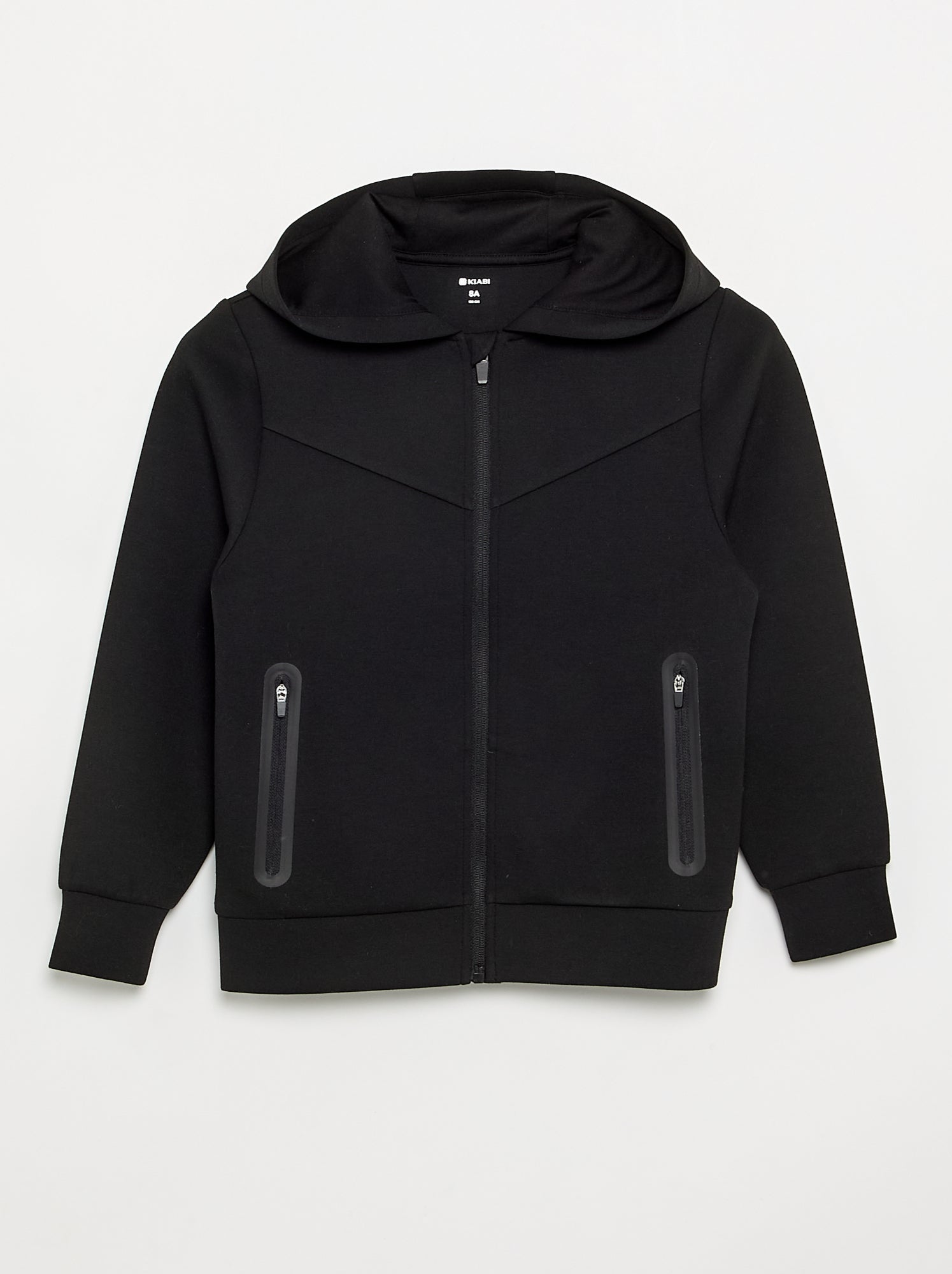 Sweat à capuche zippé avec 2 poches zippées - Noir