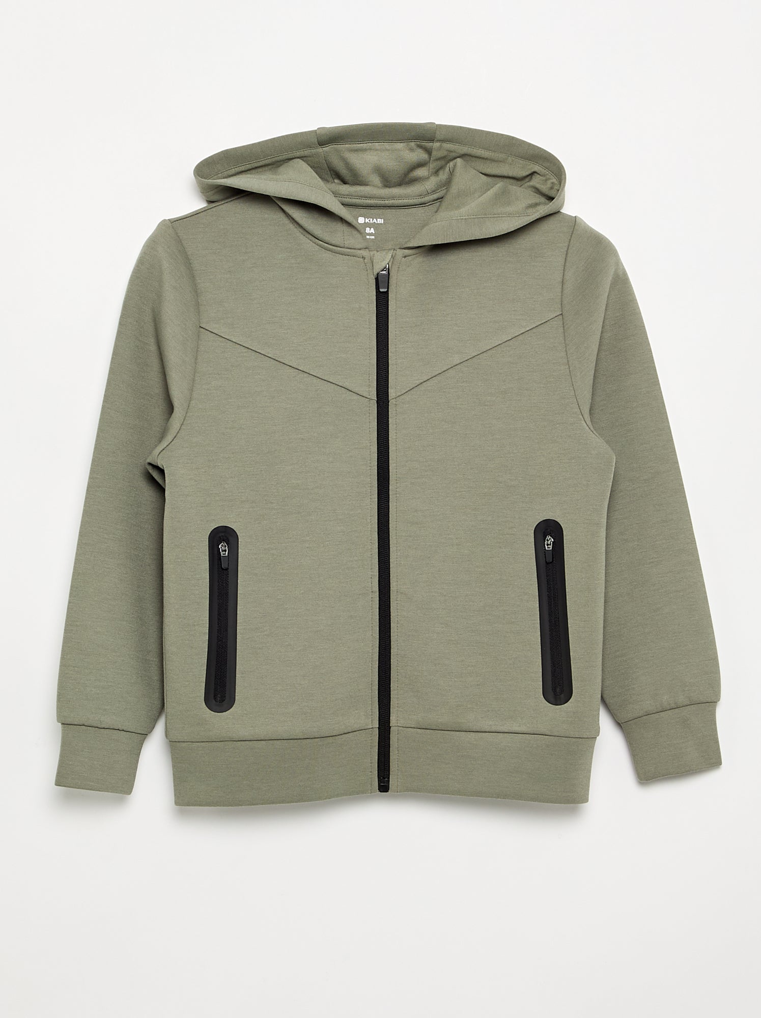 Sweat à capuche zippé avec 2 poches zippées - Vert