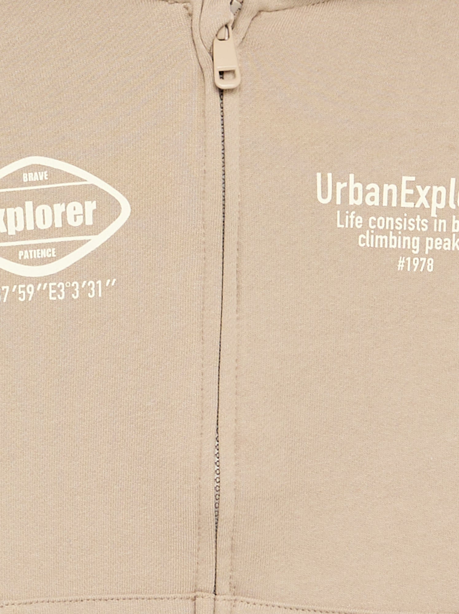 Sweat à capuche zippé - Beige