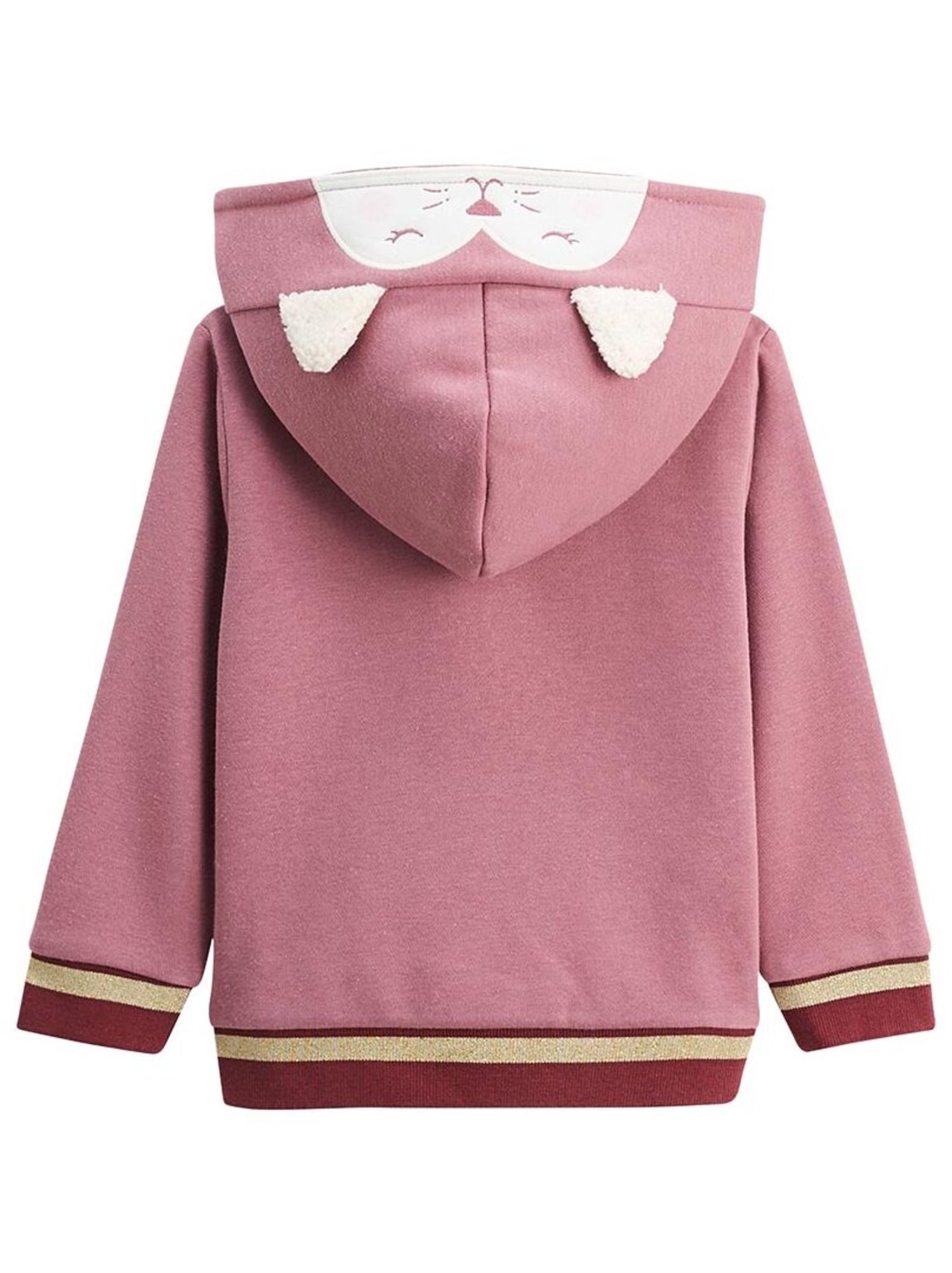 Sweat à capuche zippé enfant en molleton matcha - Rose