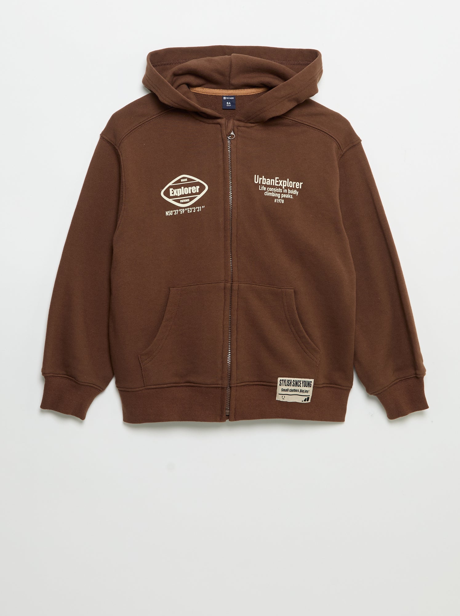 Sweat à capuche zippé - Marron