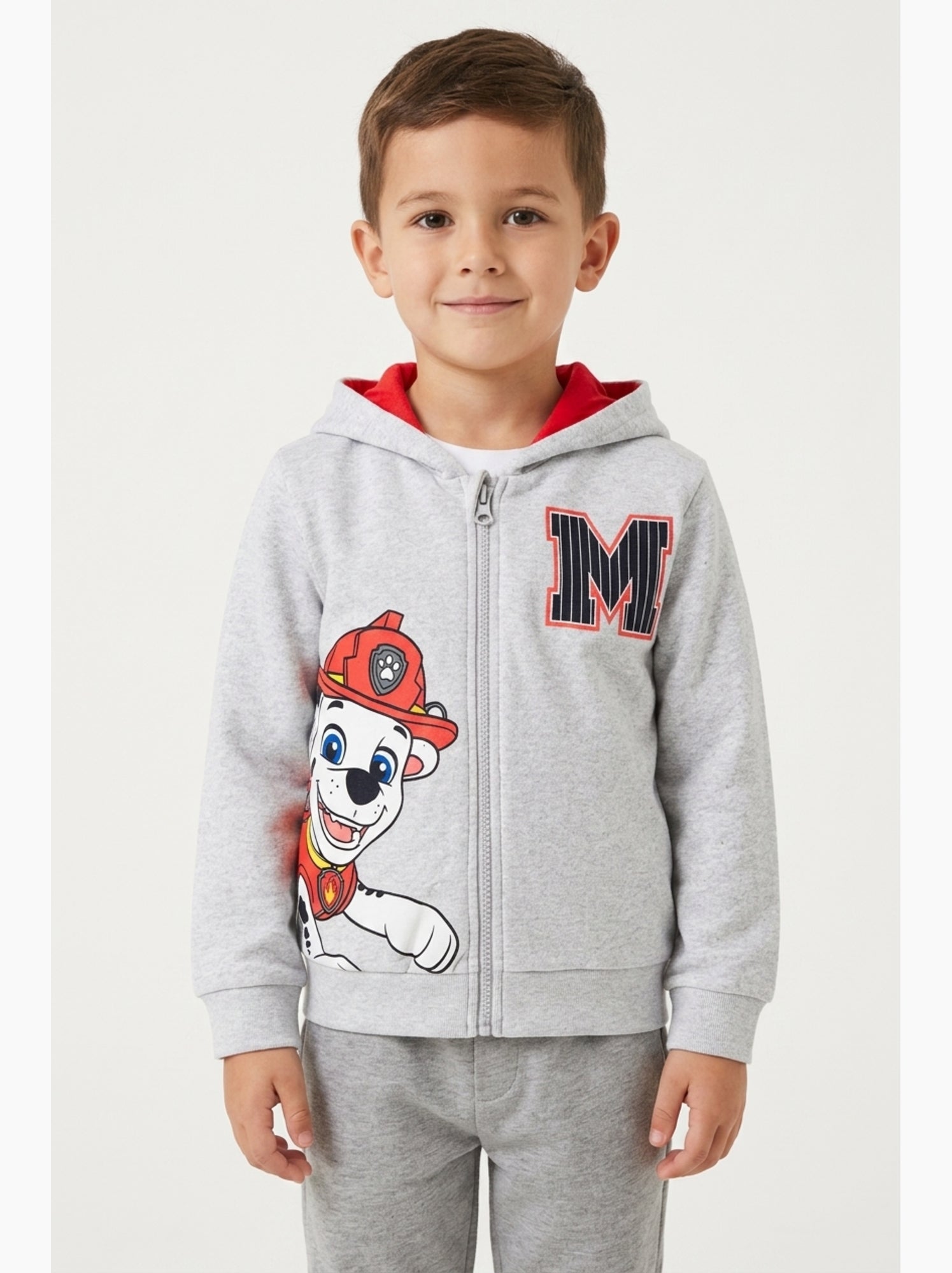 Sweat à capuche zippé pat patrouille  | licence officielle - Gris