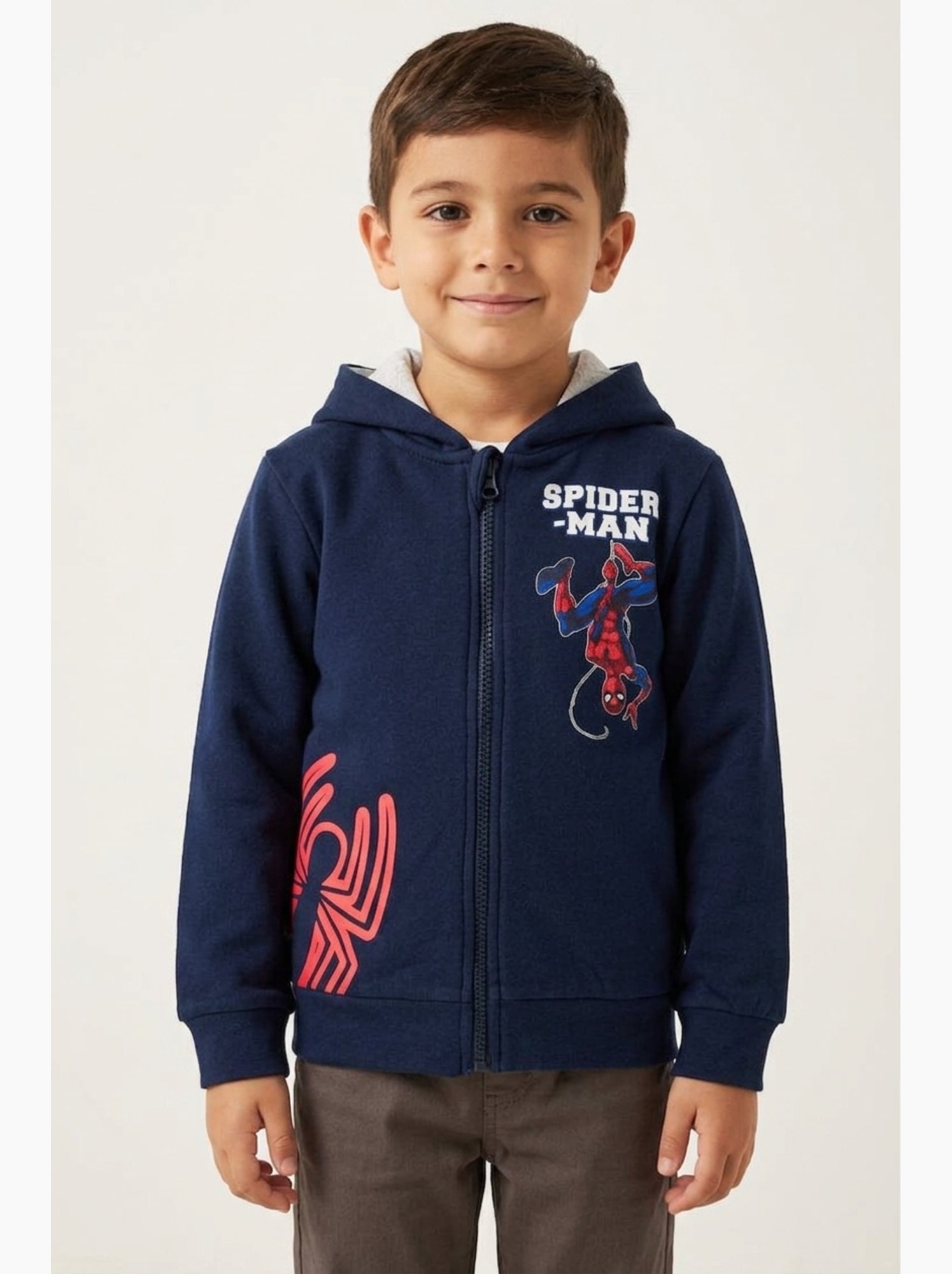 Sweat à capuche zippé spider-man  | licence officielle - Bleu