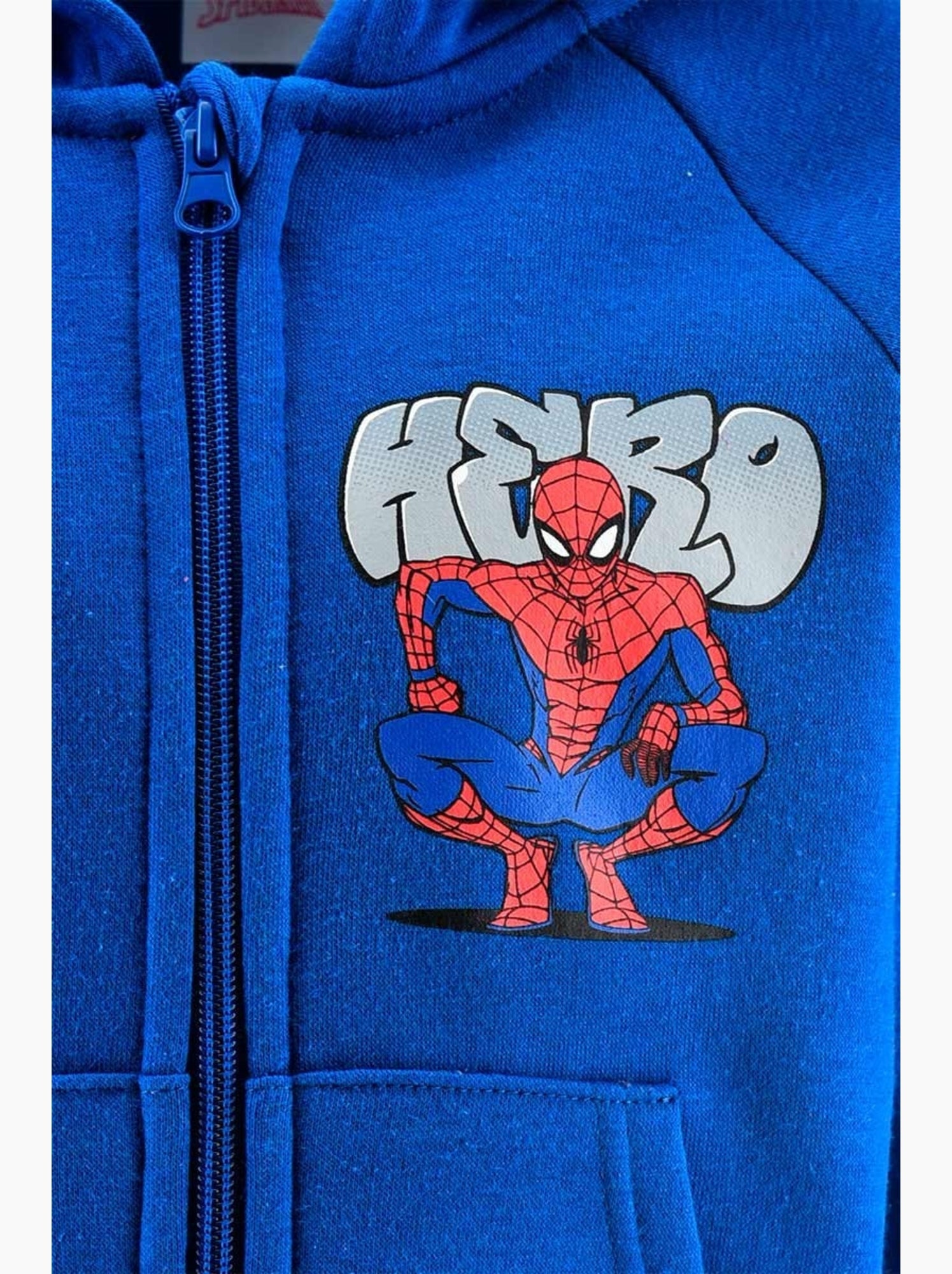 Sweat à capuche zippé spiderman| licence officielle - Bleu