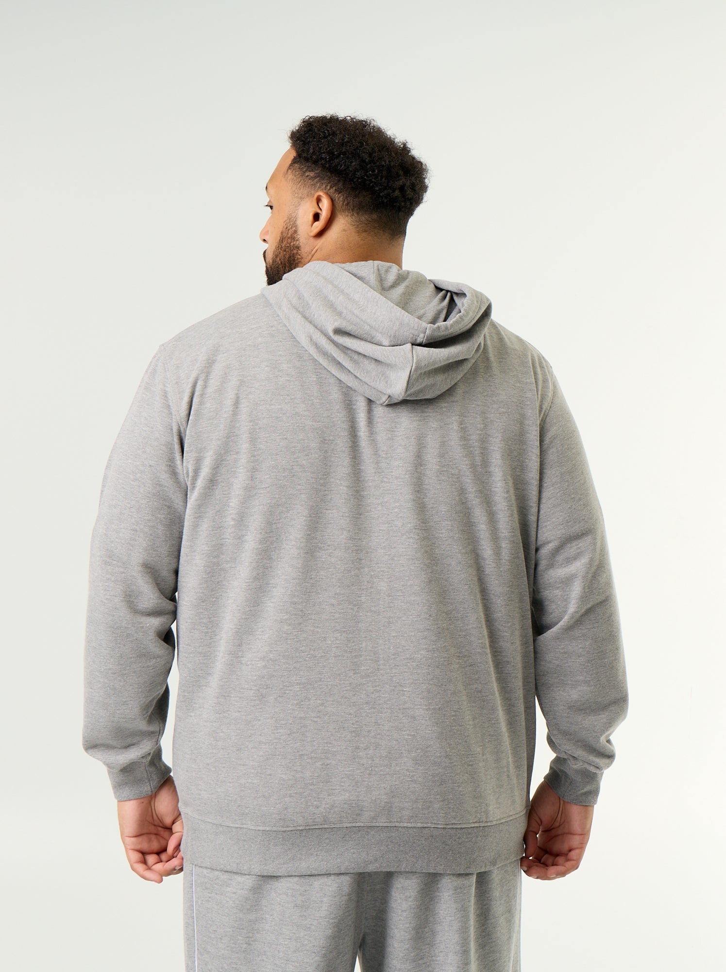 Sweat à capuche zippé uni - Gris
