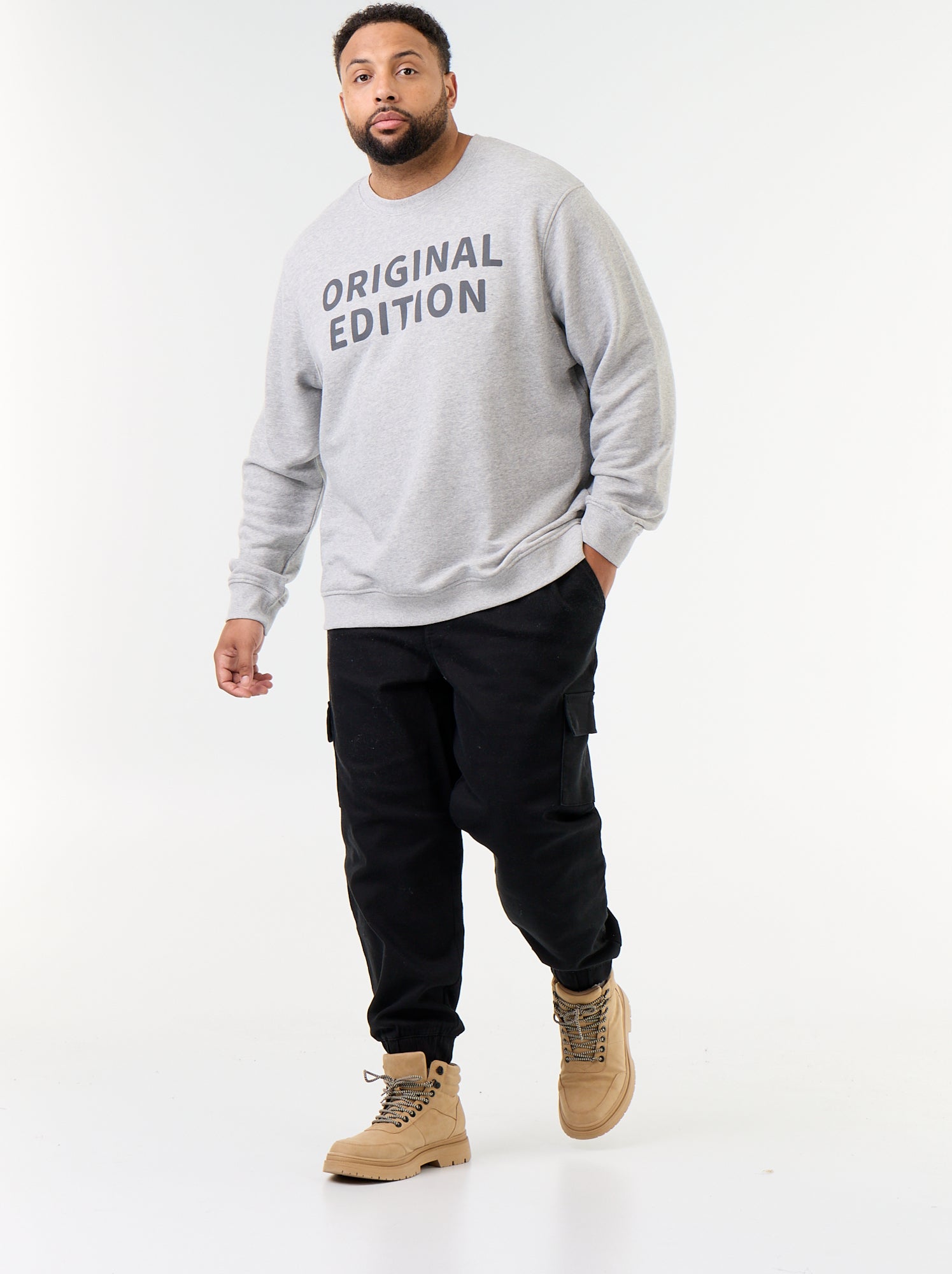 Sweat à col rond imprimé 'Original Edition' - Gris