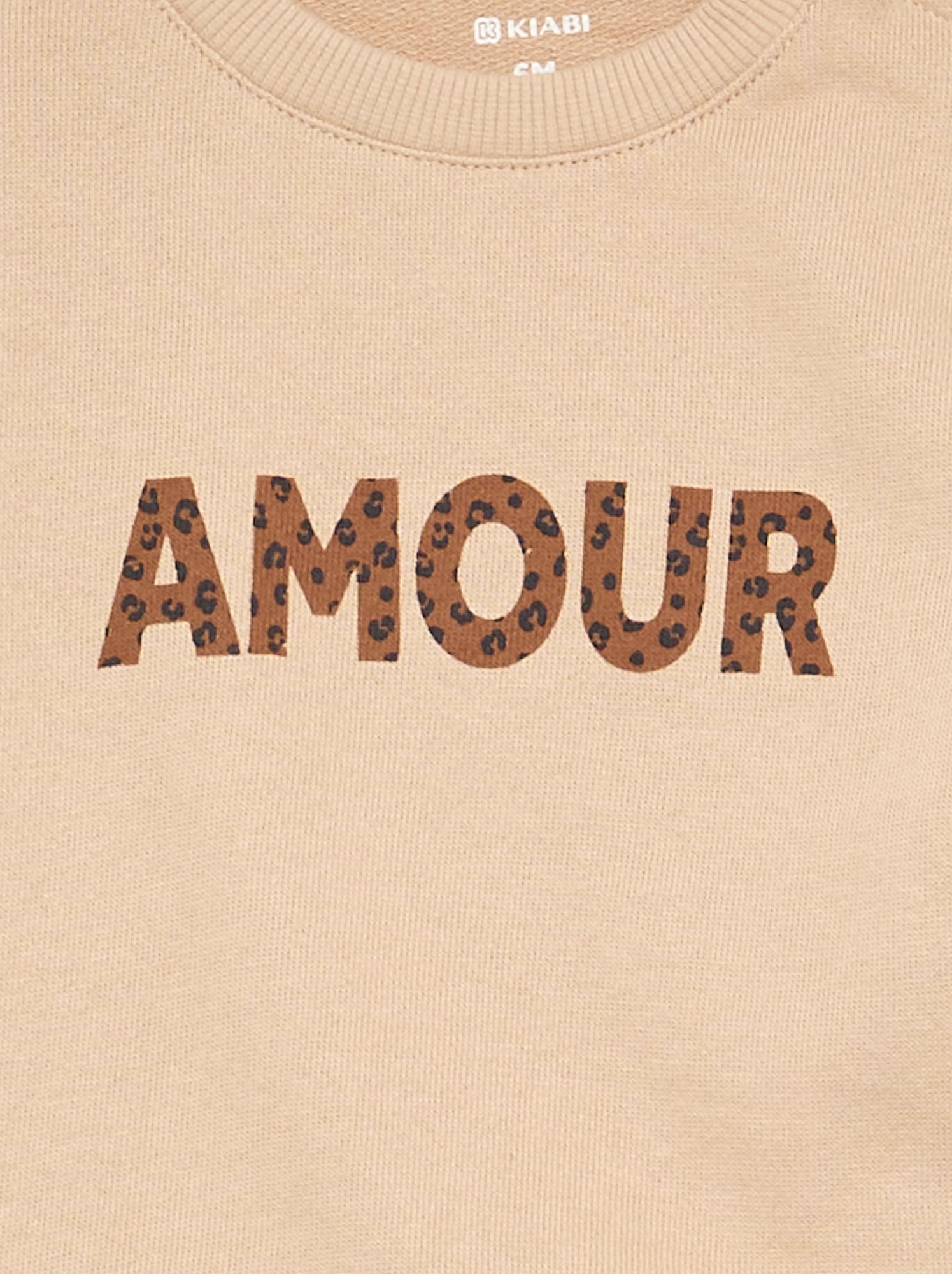 Sweat à manches longues avec imprimé - Beige