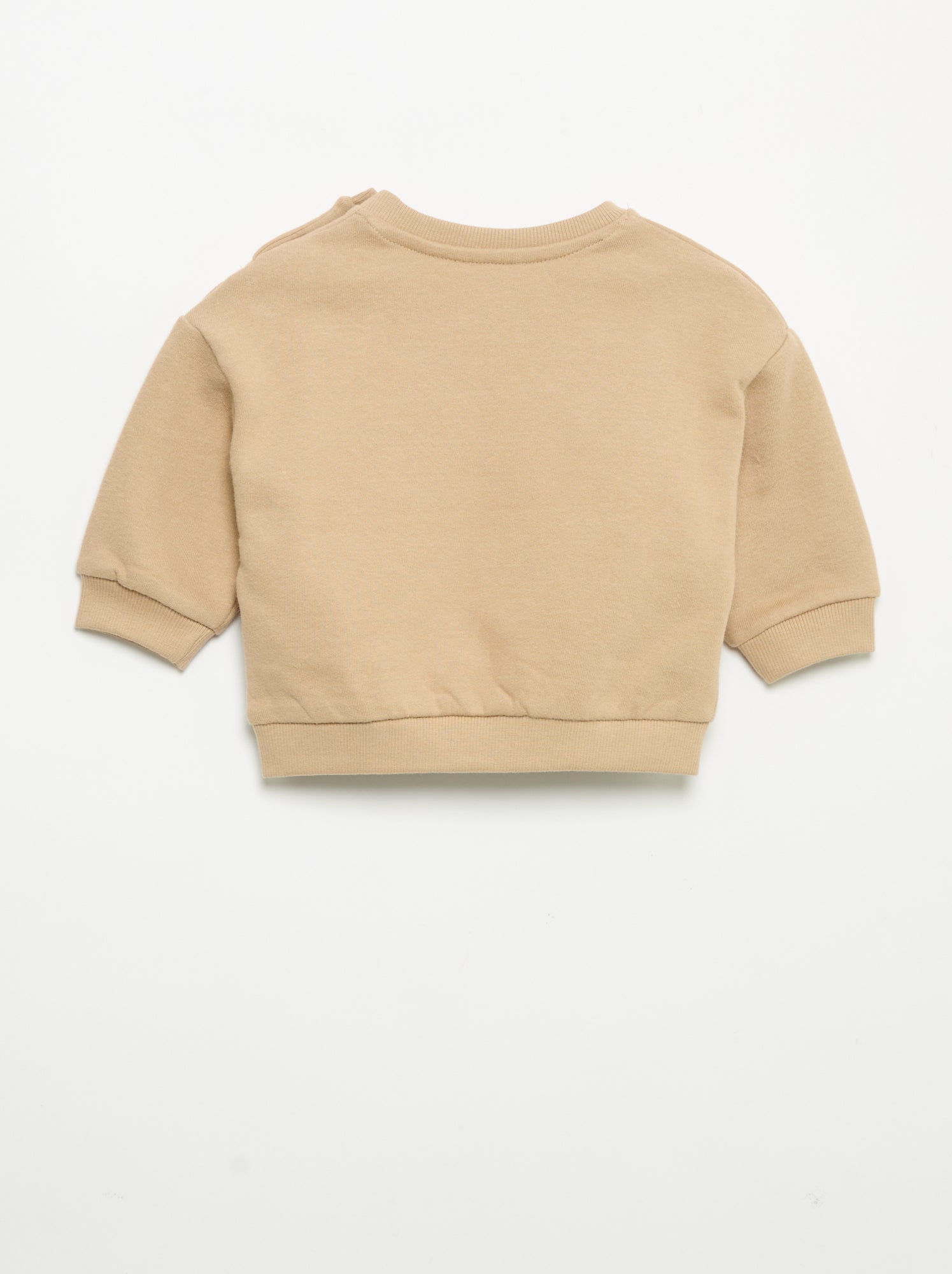 Sweat à manches longues en molleton - Beige