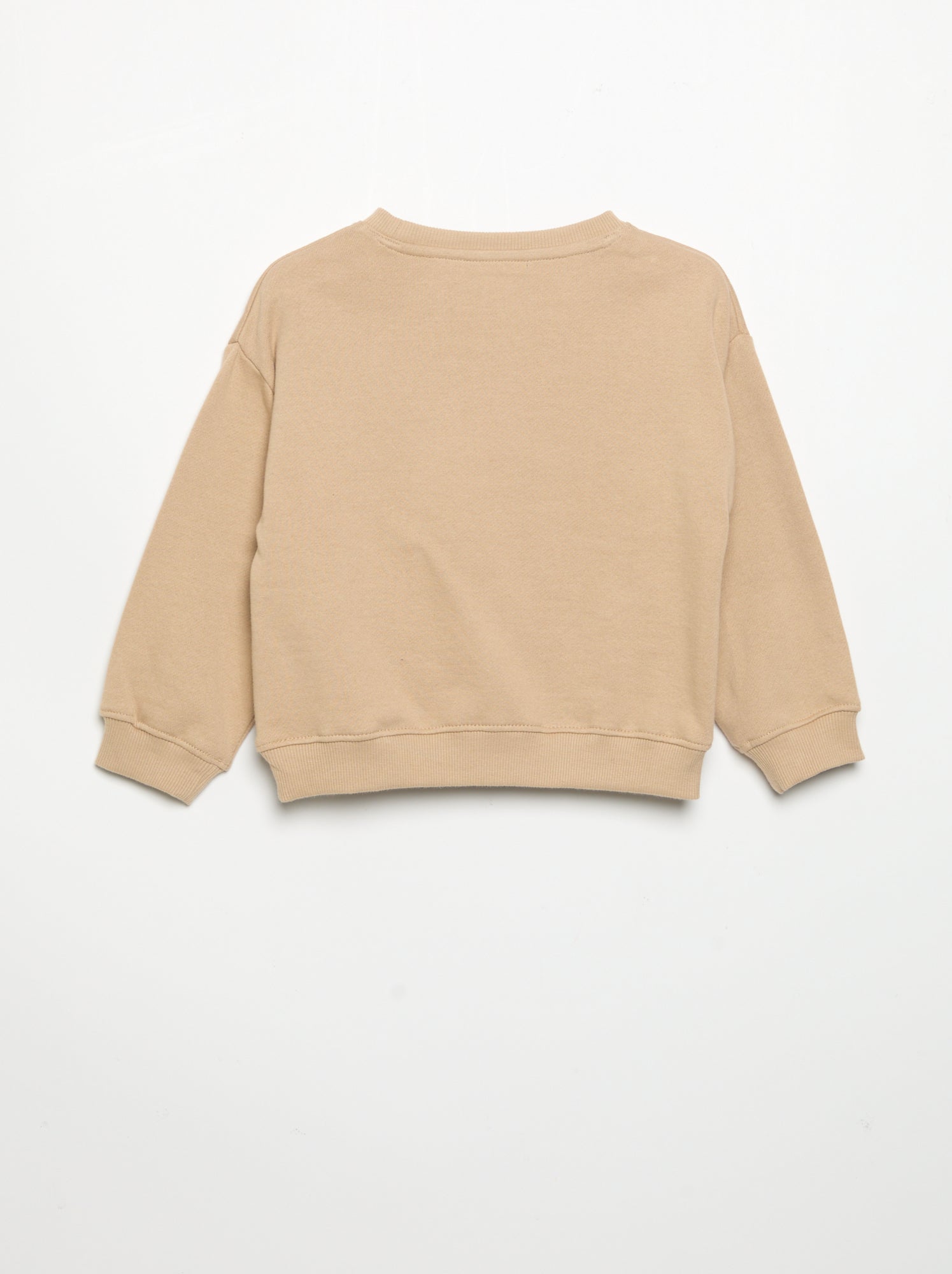 Sweat à manches longues en polaire avec animation - Beige (GFJ92_1)