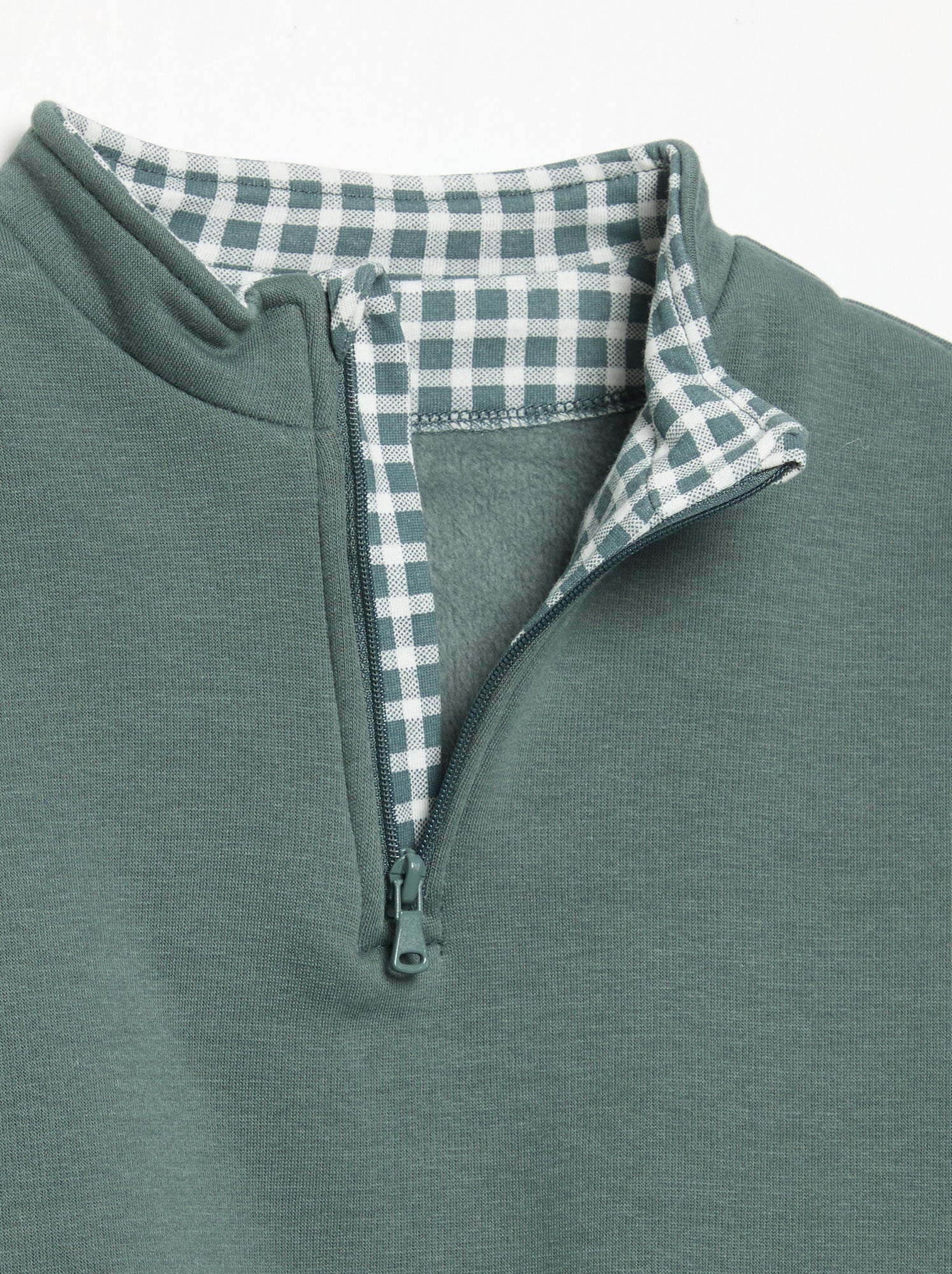 Sweat à manches longues et col zippé - Vert