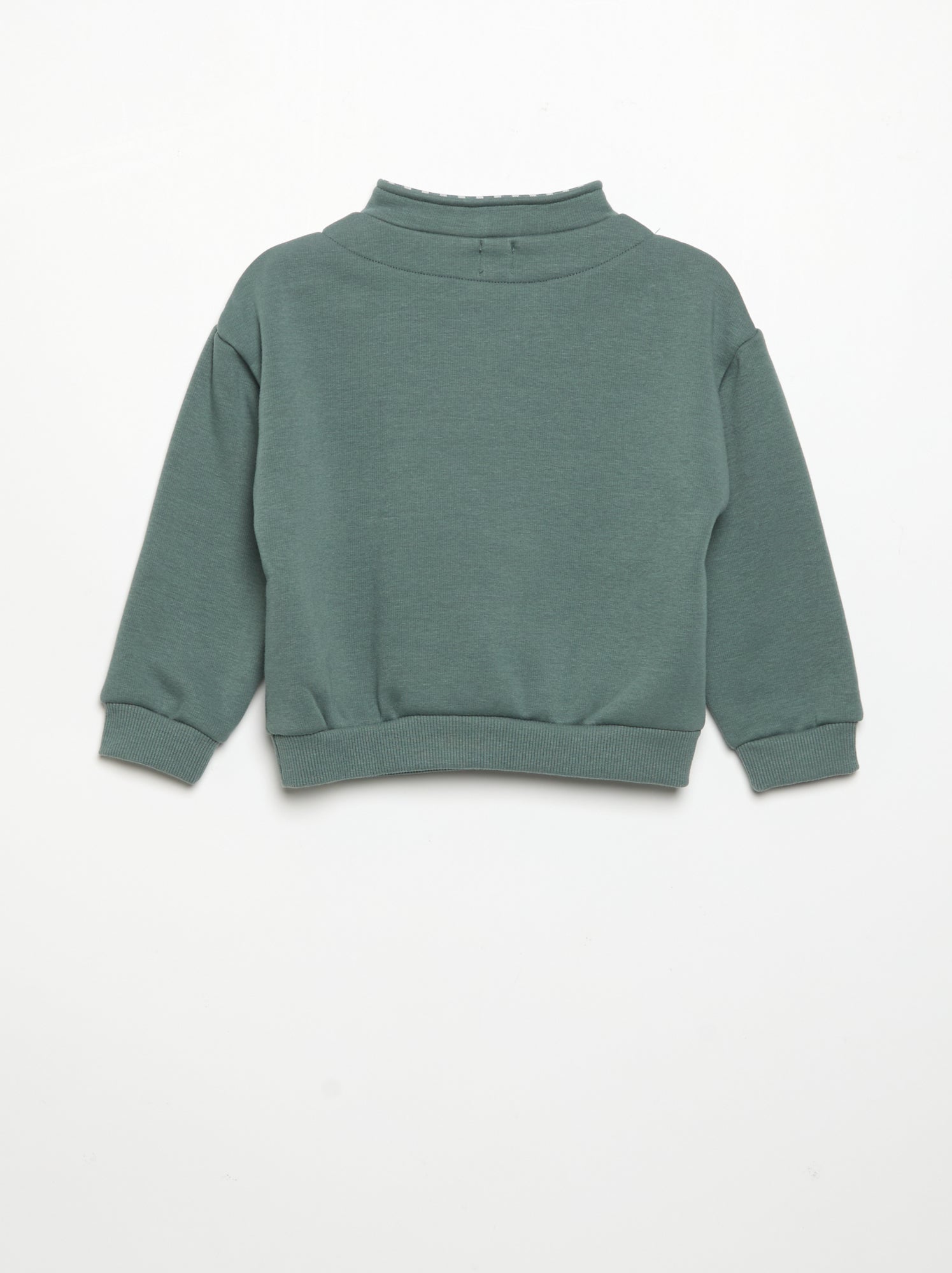 Sweat à manches longues et col zippé - Vert