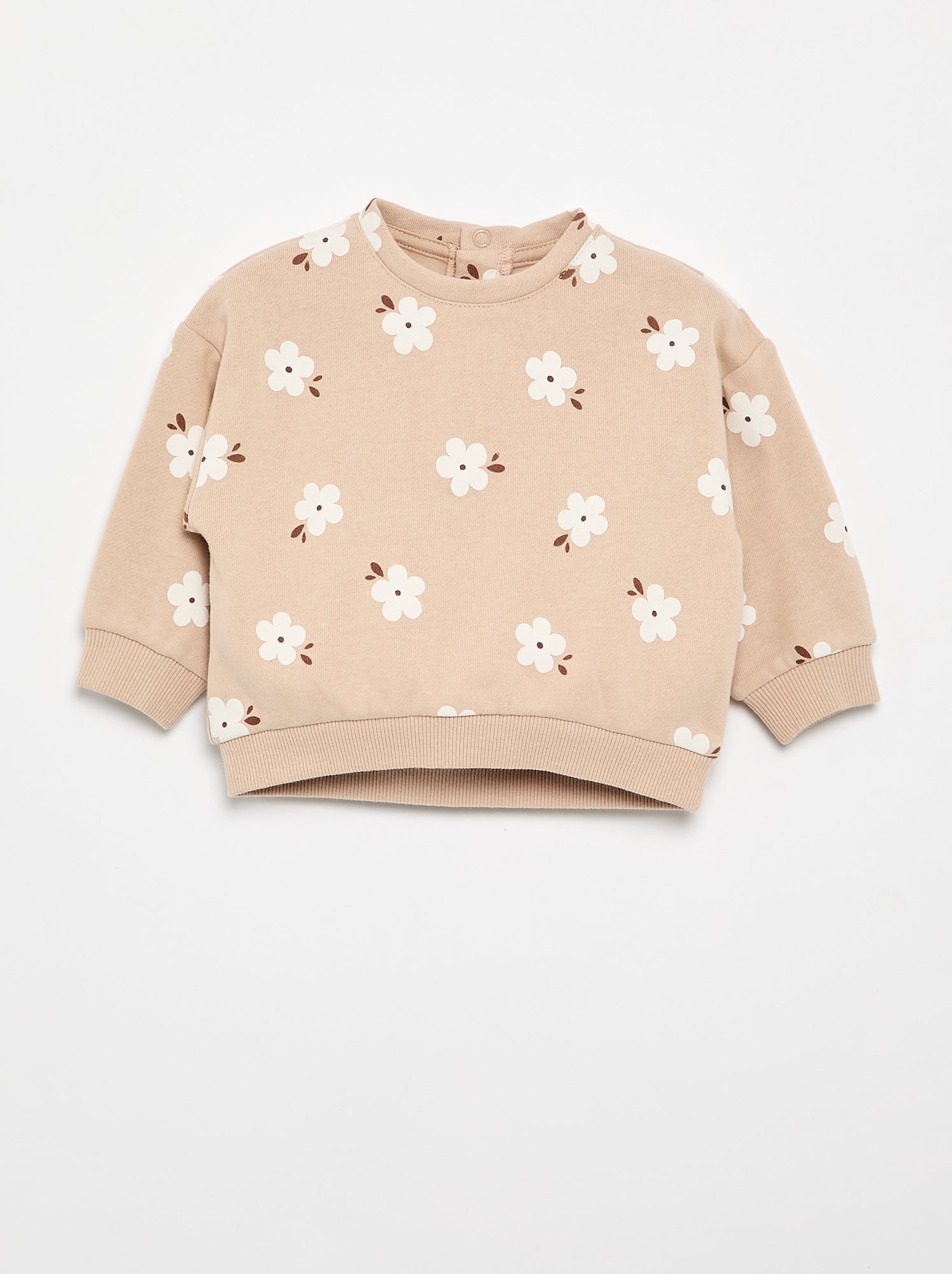 Sweat à motif en molleton - Beige (FVQ73_2)