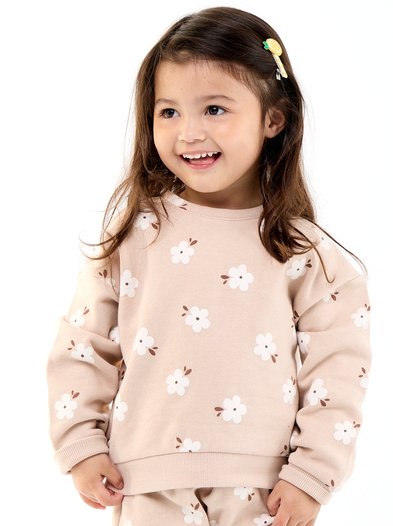 Sweat à motif en molleton - Beige (FVQ73_2)