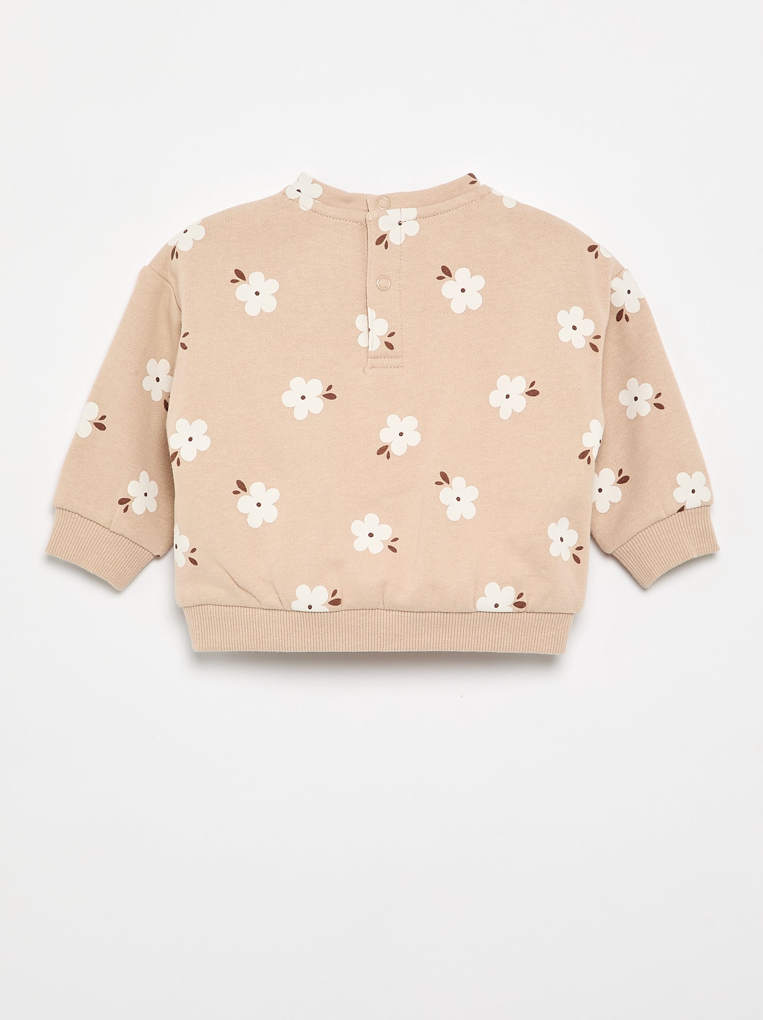 Sweat à motif en molleton - Beige (FVQ73_2)