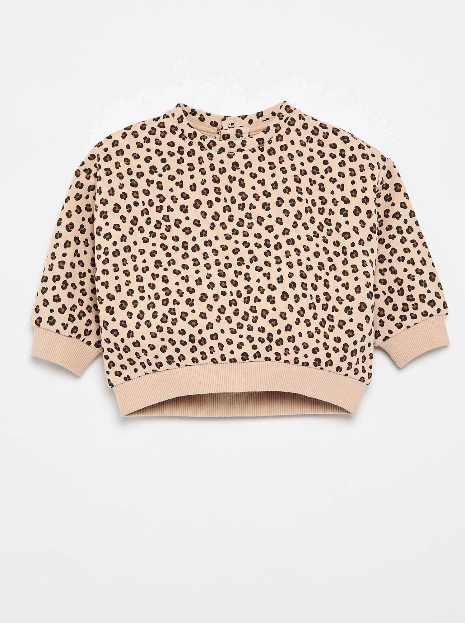 Sweat à motif en molleton - Beige (FVQ73_3)