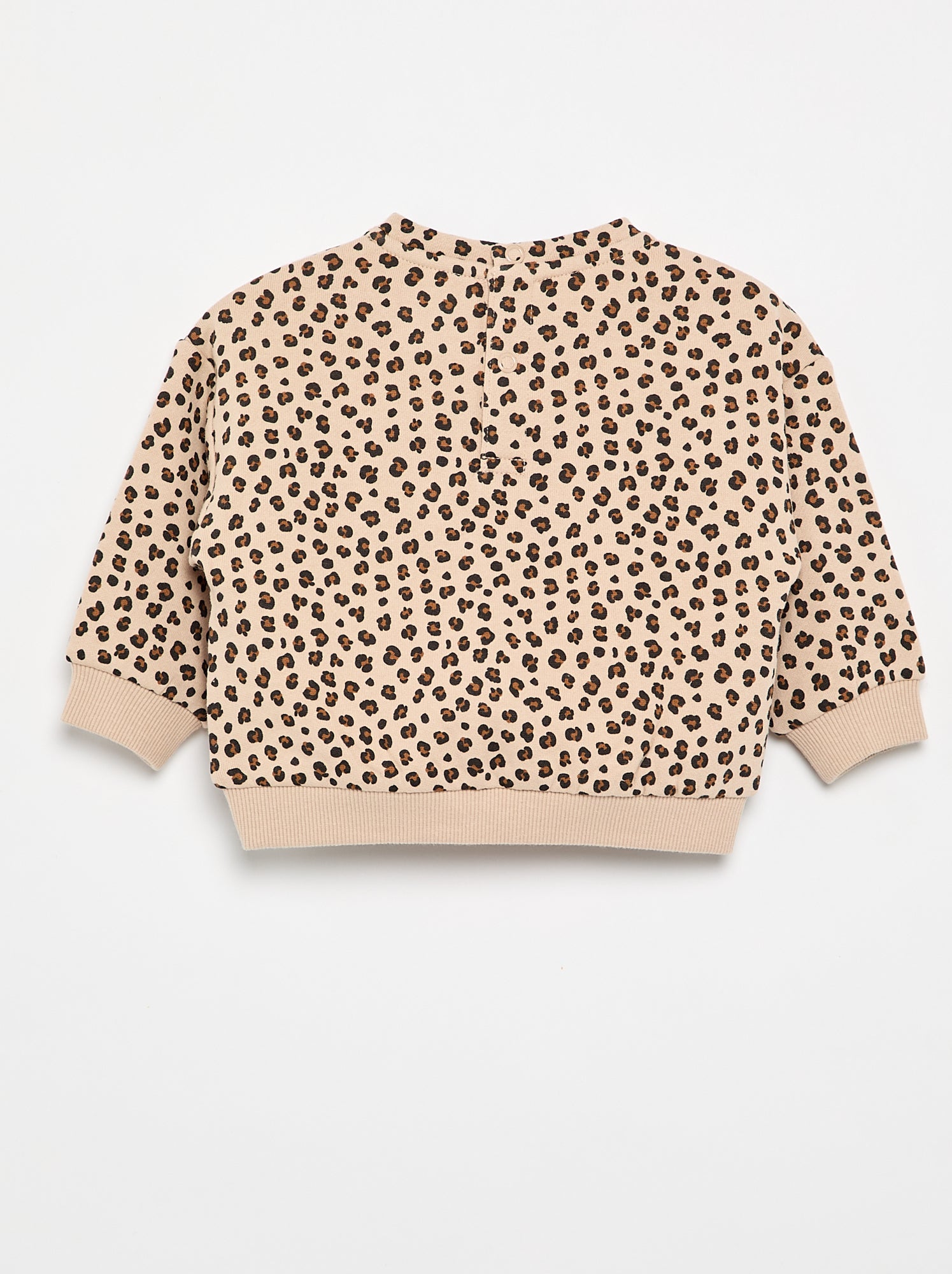 Sweat à motif en molleton - Beige (FVQ73_3)