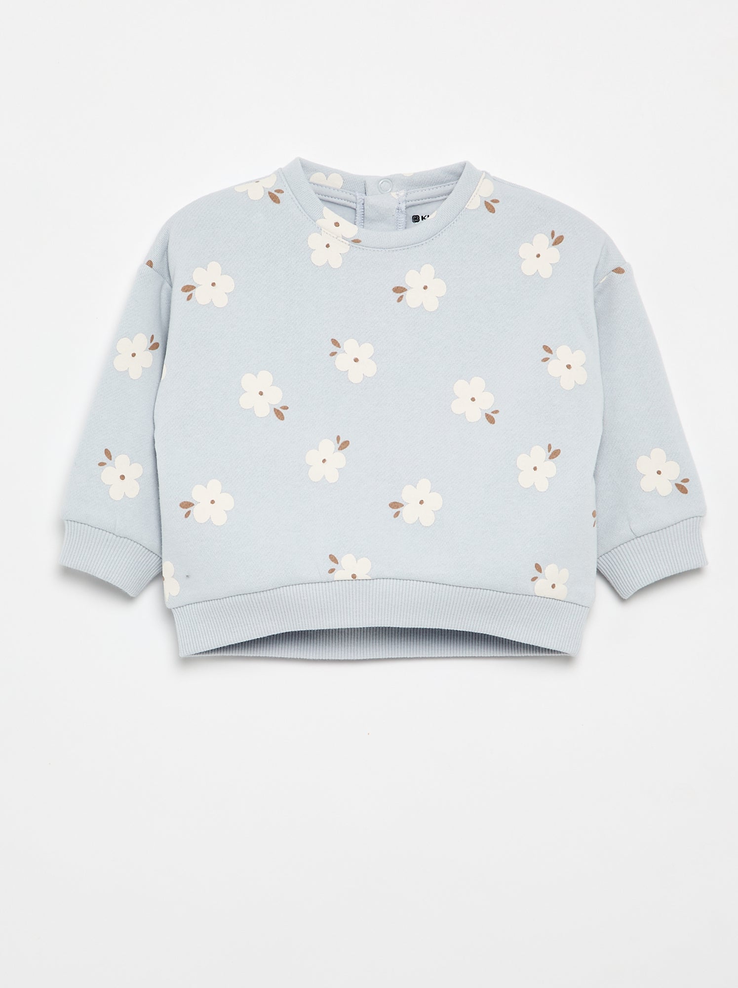 Sweat à motif en molleton - Bleu