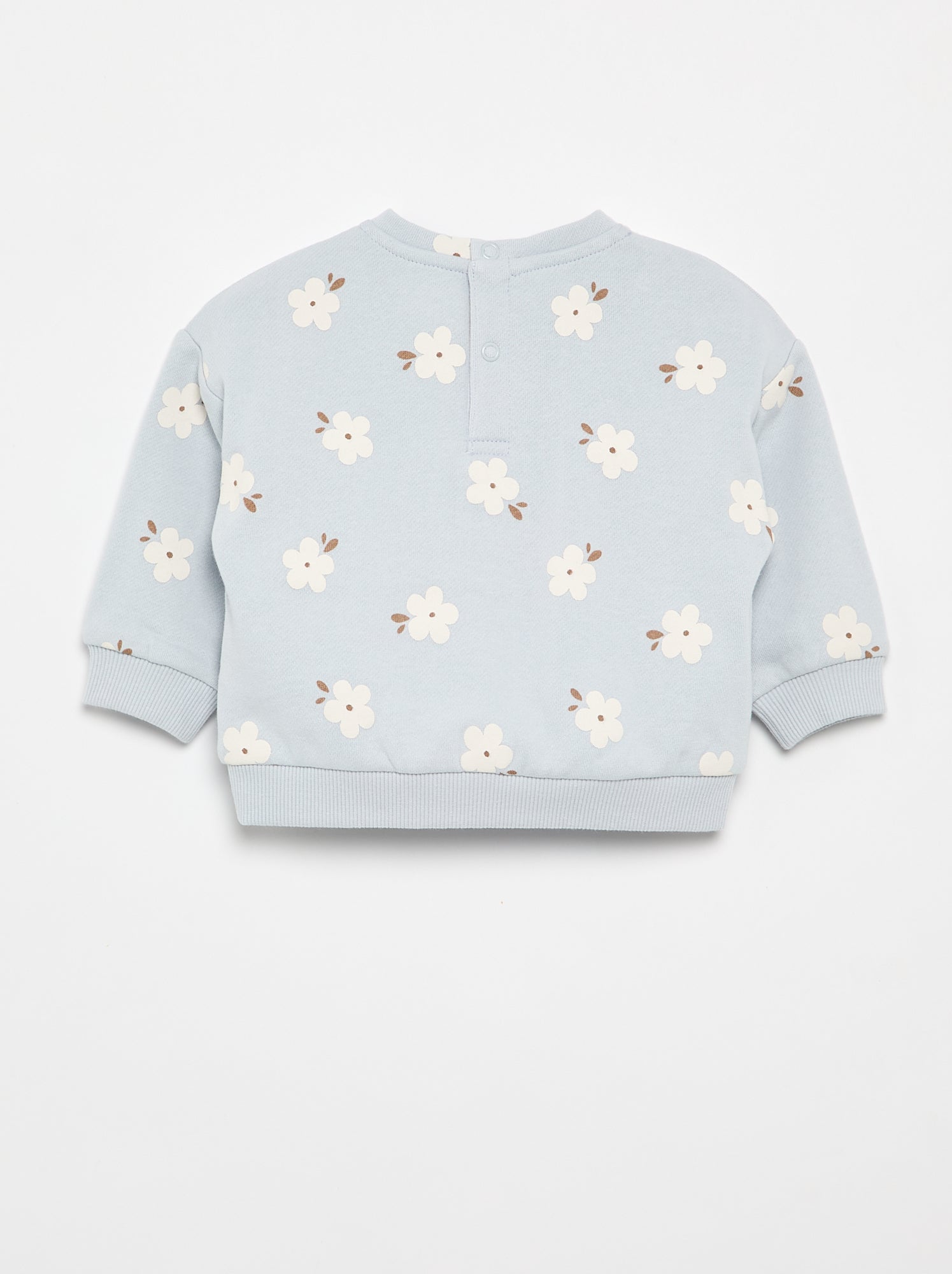 Sweat à motif en molleton - Bleu
