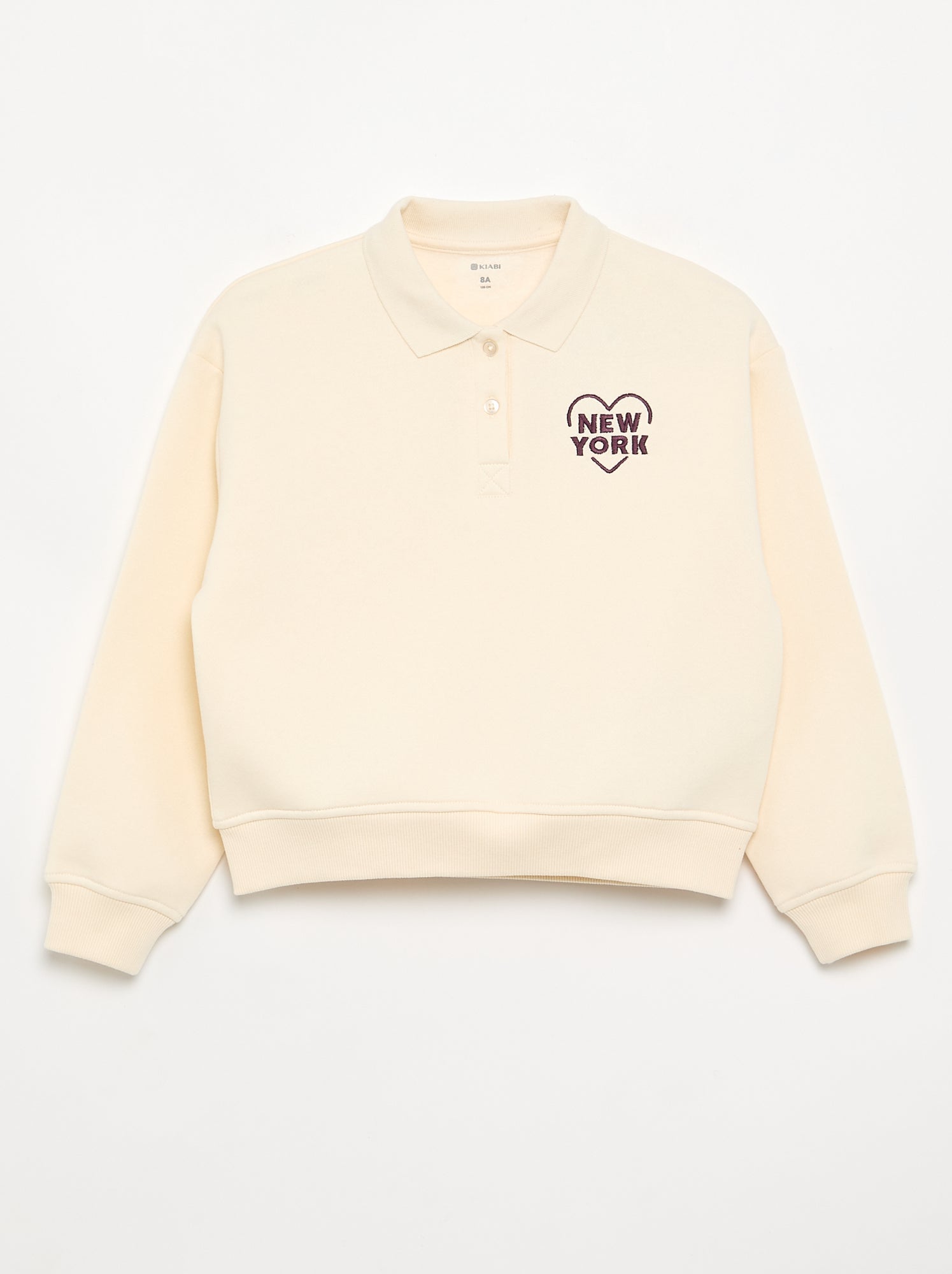 Sweat avec col polo - Blanc