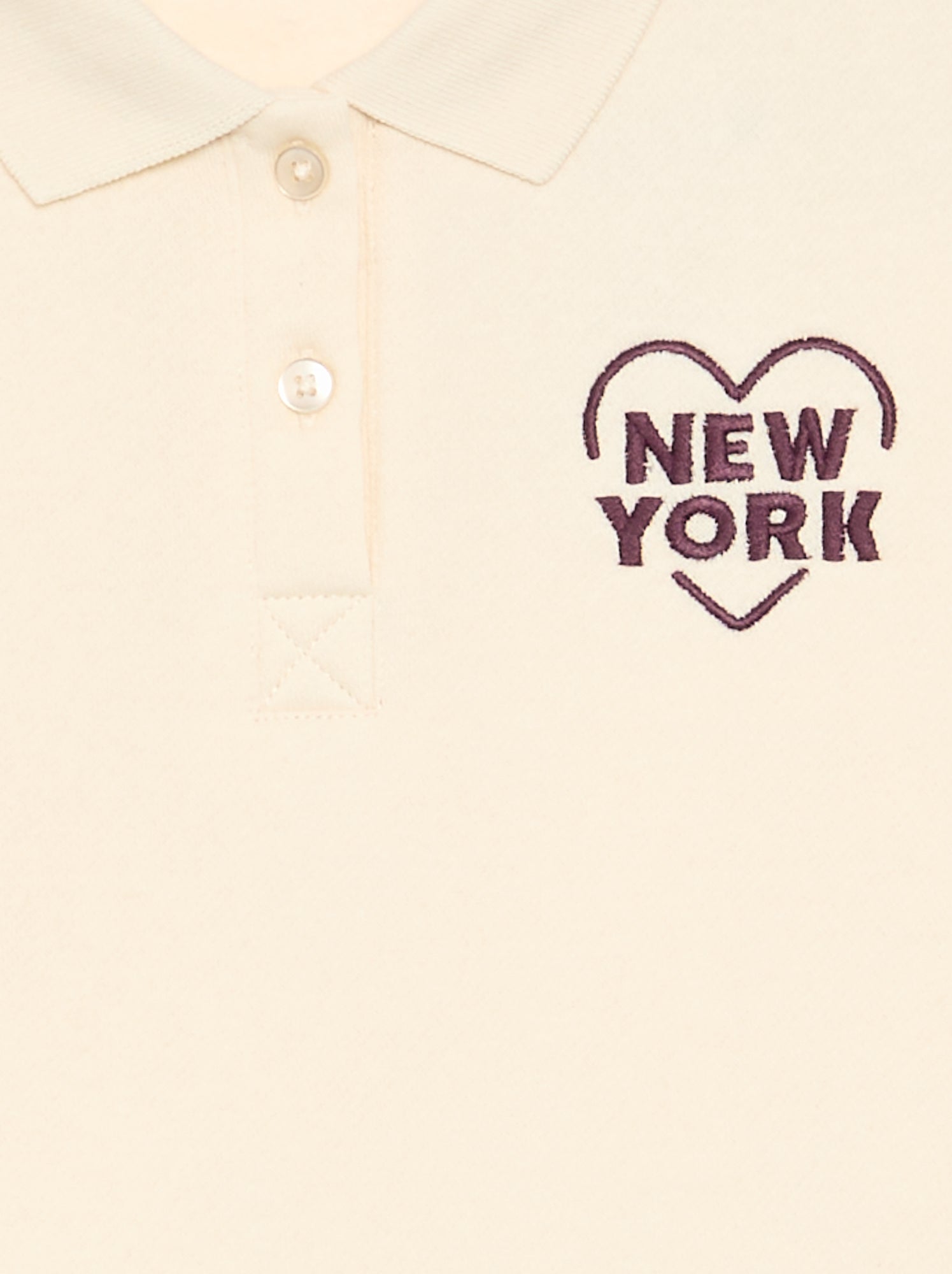 Sweat avec col polo - Blanc