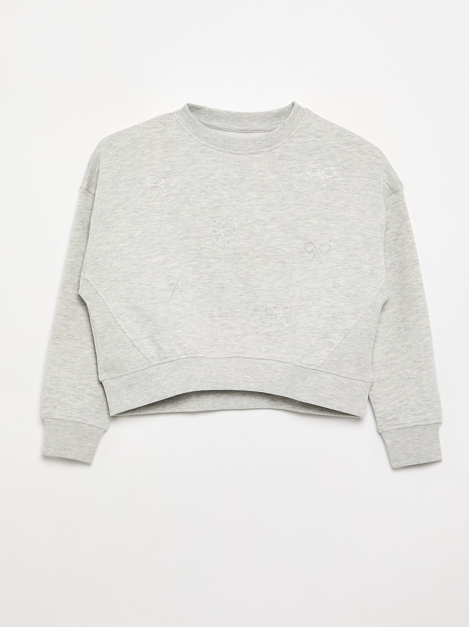 Sweat avec strass - Gris