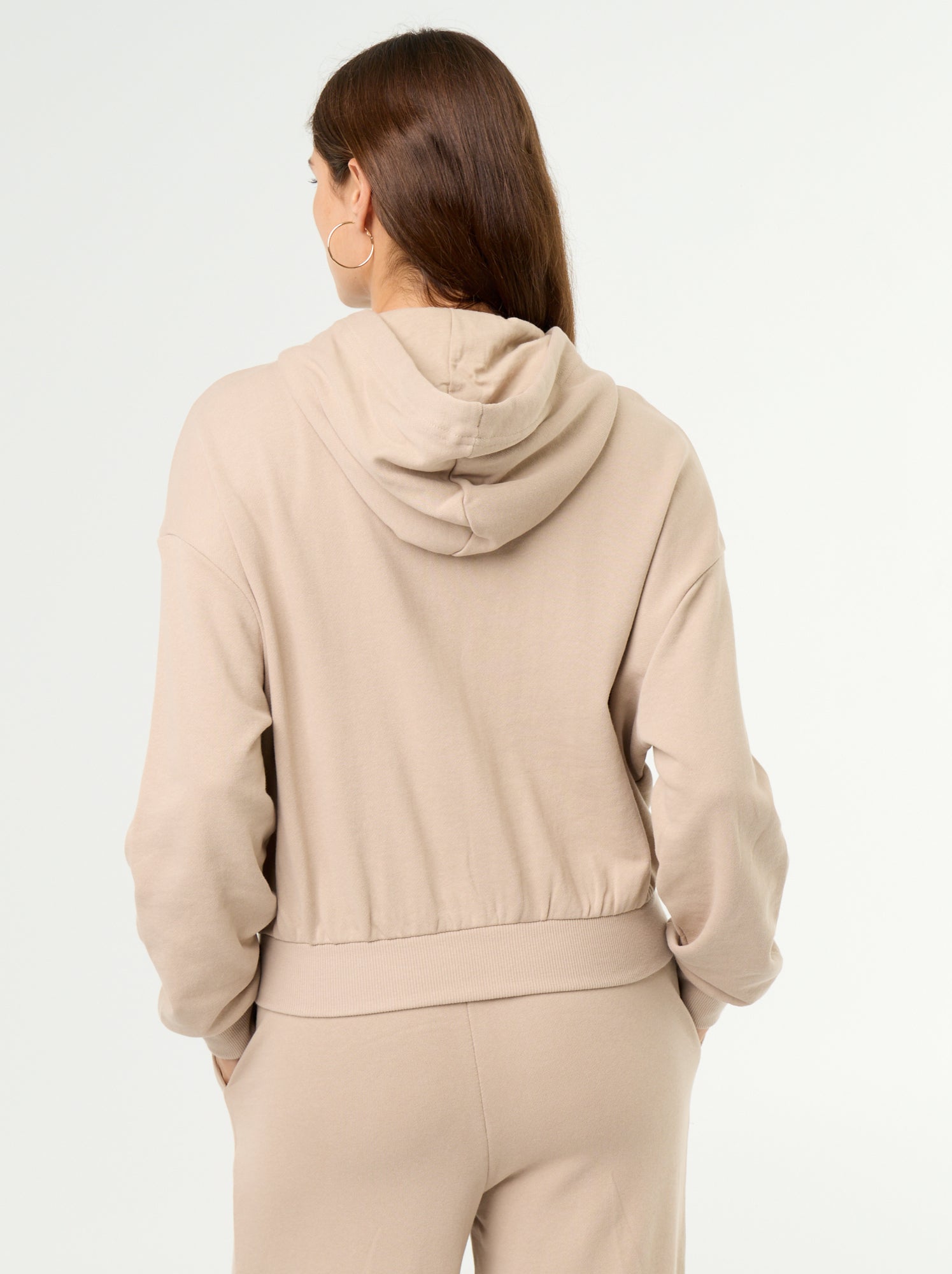Sweat basique en molleton léger - Beige